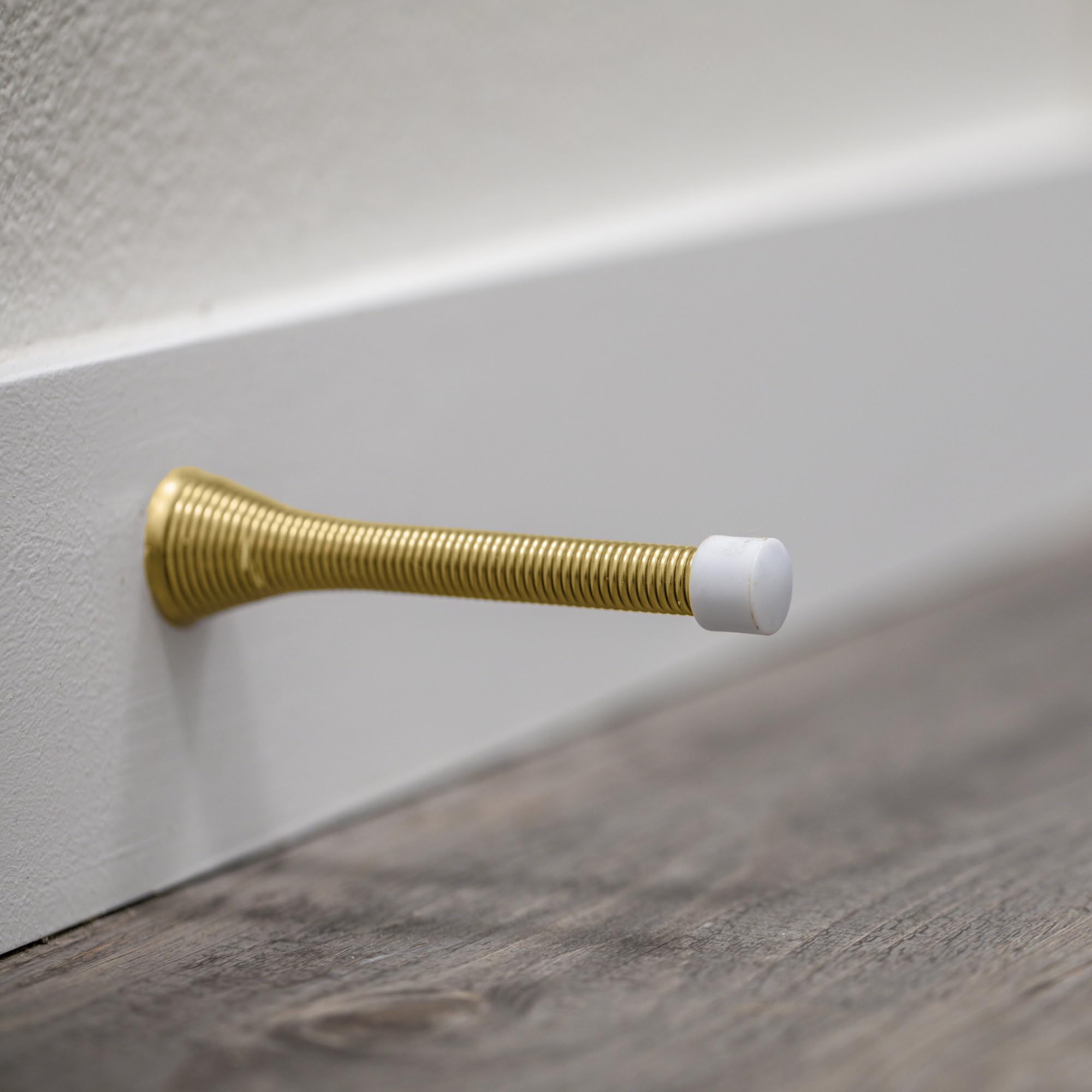 10-Pack Polished Brass Spring Door Stops, Flexible Door Stopper with Rubber Tip – Spring Door Stopper – Design House, 181693 - Image 6