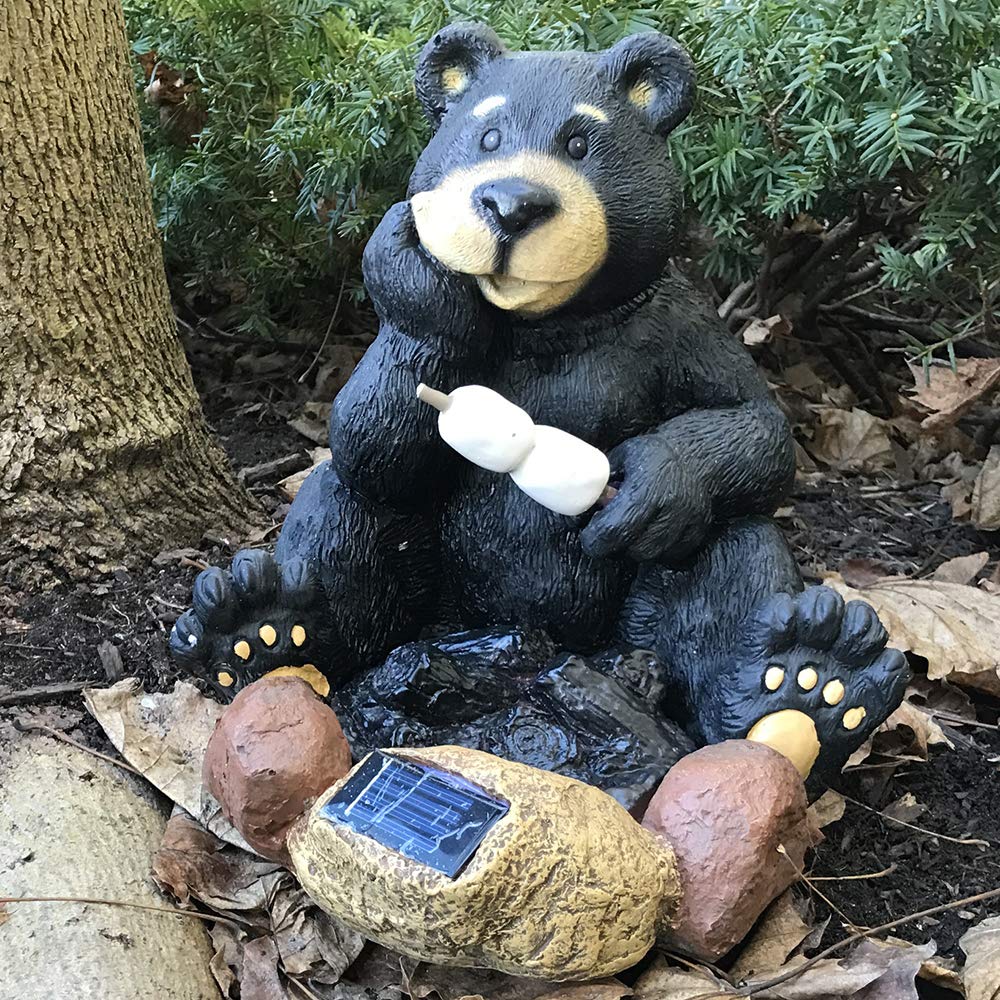 Design House 10.8 in. H Solar Powered LED Resin Bear Roasting Marshmallows - Image 5