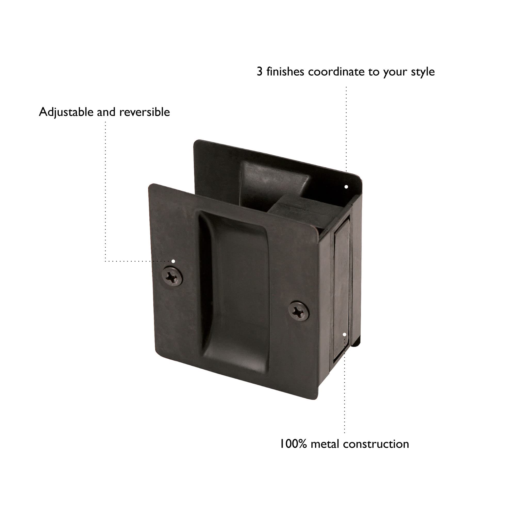 Design House 182105 Pocket Door Passage Hall and Closet Pull Oil Rubbed Bronze 2-Pack - Image 3