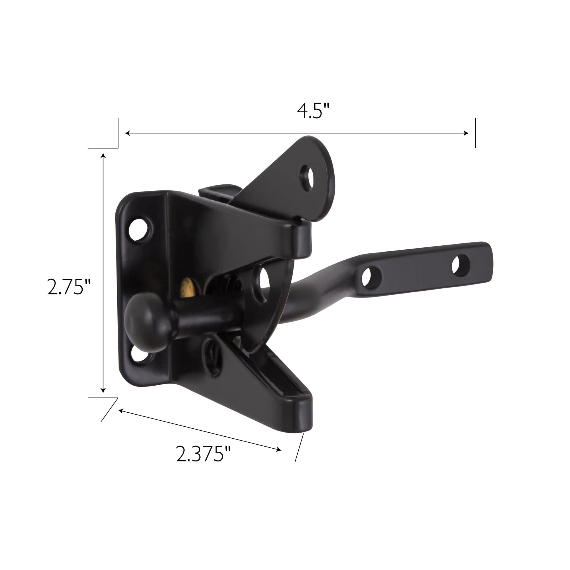 Design House 189407-MB Self-Locking Heavy Duty Gate Latch 2-Pack Matte Black - Image 5