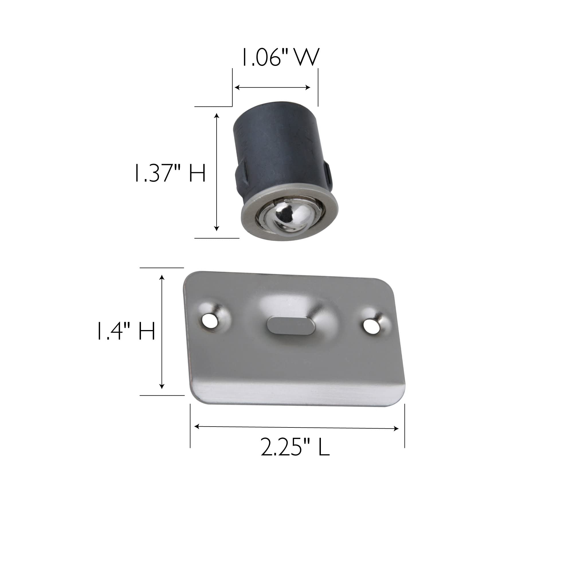Design House 2-Pack Drive-in Ball Catch for Closet Doors with Dummy Knobs or Levers, Satin Nickel – Design House, 181974 - Image 3