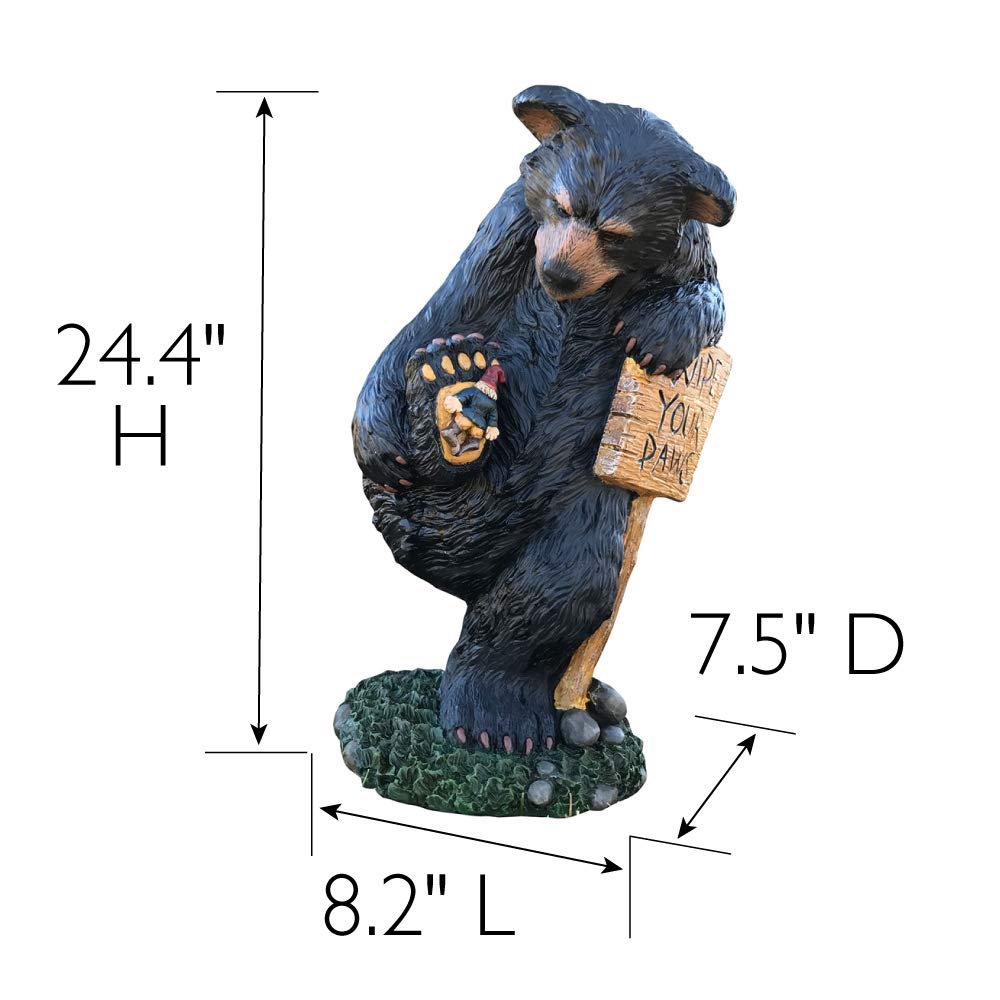 Design House 328203 Wipe Your Paws Bear 24-inch Figurine Statue for Garden Patio Home & Office Décor Housewarming Gifting Birthdays - Image 5
