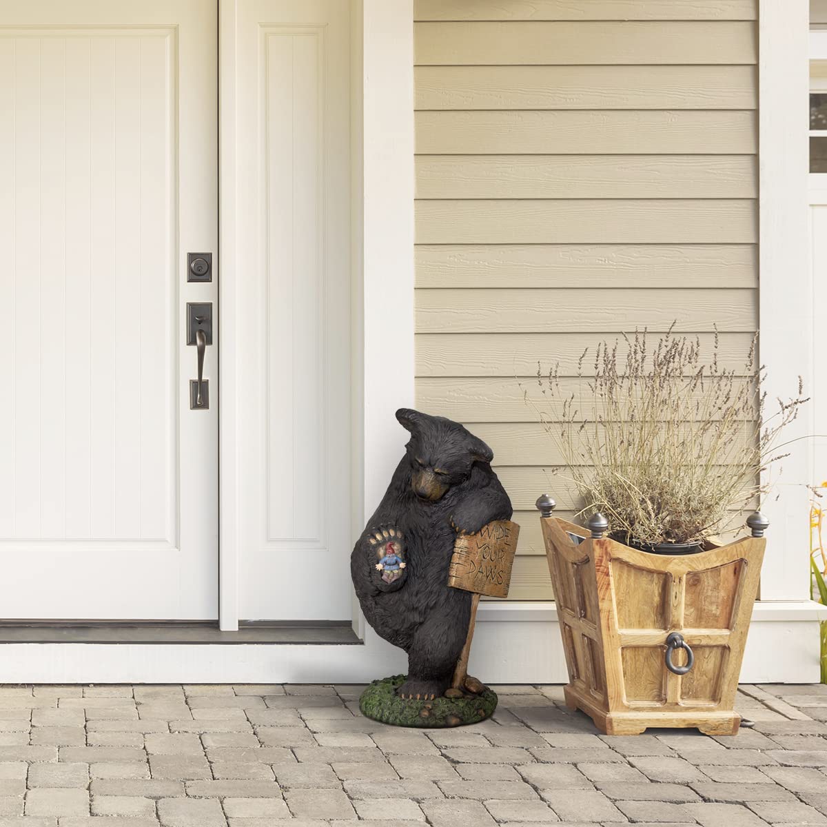 Design House 328203 Wipe Your Paws Bear 24-inch Figurine Statue for Garden Patio Home & Office Décor Housewarming Gifting Birthdays - Image 6