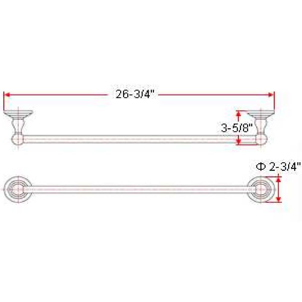 Design House 538330 Calisto Bathroom Wall Mounted Towel Bar 24", Satin Nickel, 24 inch - Image 3