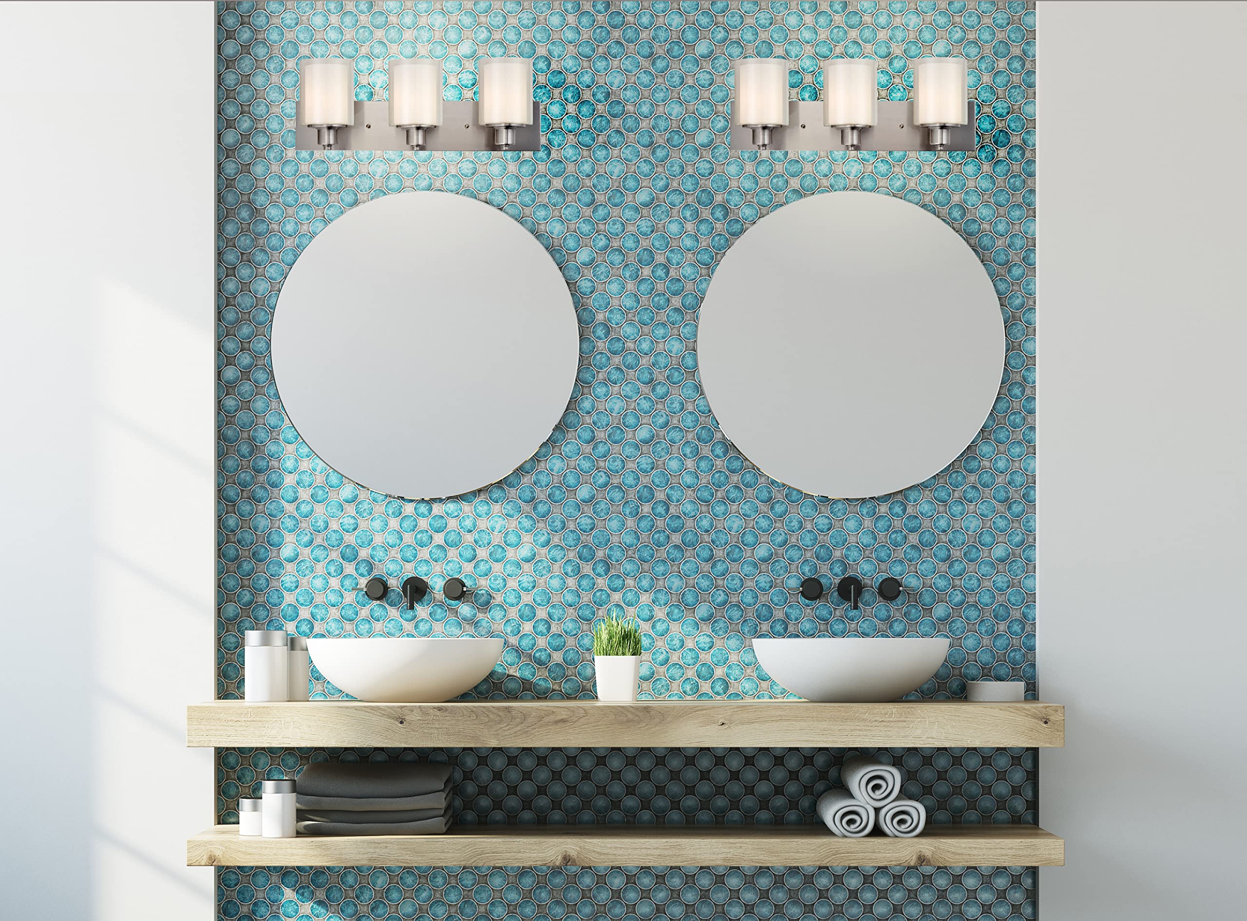 Design House 579300 Oslo Vanity Light Traditional 3-Light Indoor Dimmable Light for Bathroom with Frosted Glass for Above The Mirror, Satin Nickel - Image 11