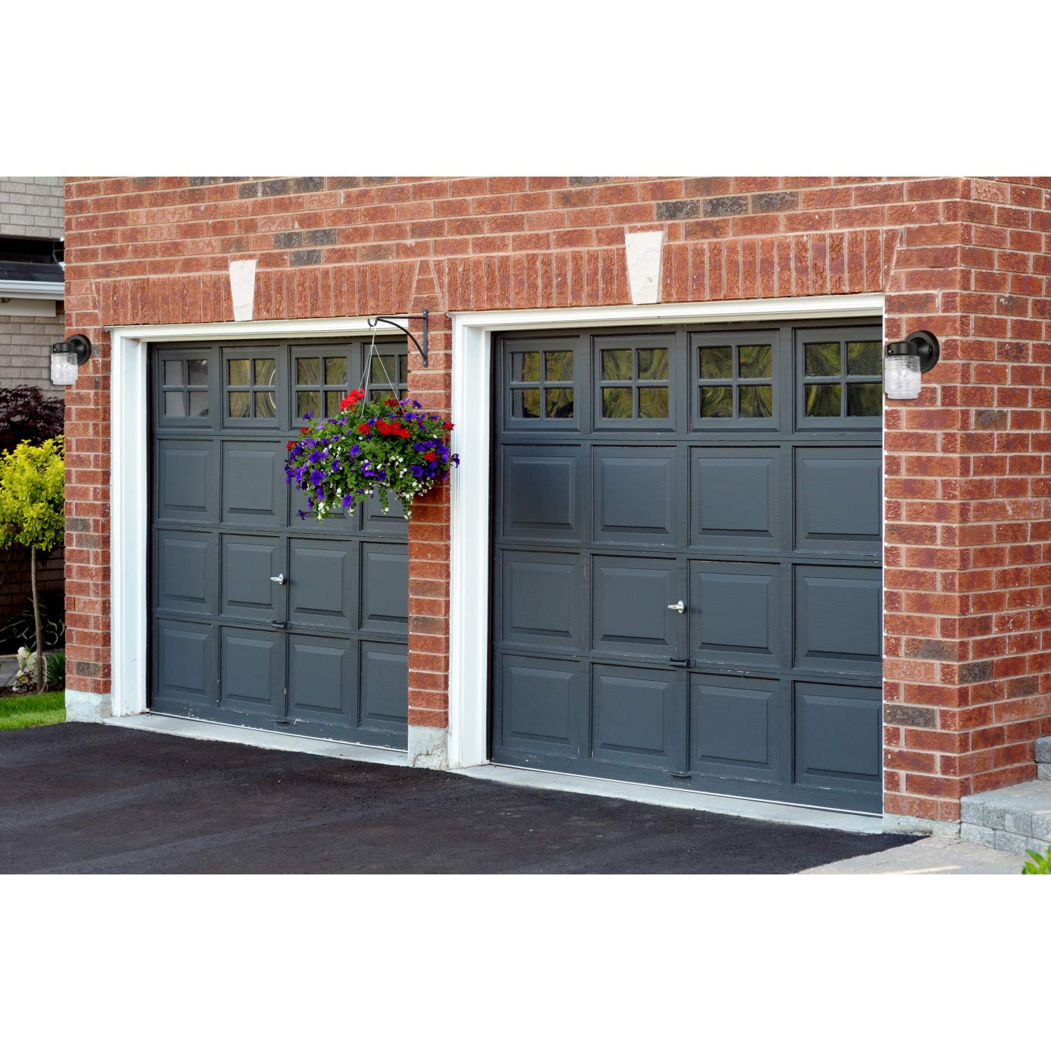 Design House 587311 Jelly Jar Classic 1-Light 2-Pack Indoor/Outdoor Wall Light with Clear Ribbed Glass for Entryway Porch Patio, Oil Rubbed Bronze - Image 3