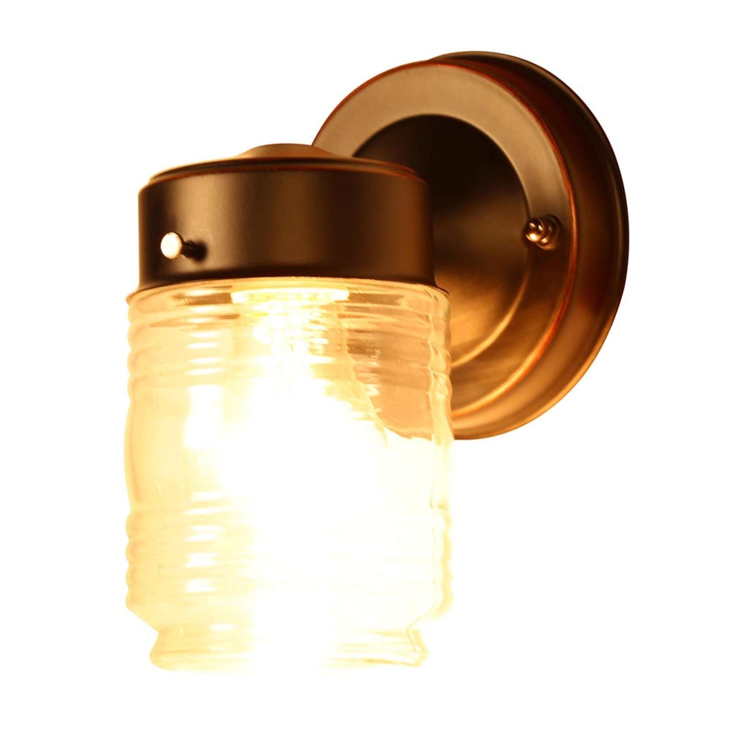 Design House 587311 Jelly Jar Classic 1-Light 2-Pack Indoor/Outdoor Wall Light with Clear Ribbed Glass for Entryway Porch Patio, Oil Rubbed Bronze - Image 6