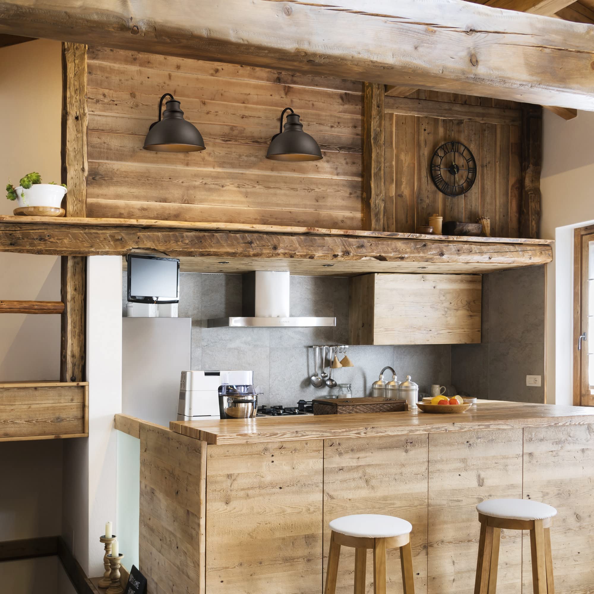 Design House 588442 Ajax Industrial Modern 1-Light Indoor/Outdoor Dimmable Wall Light with Removable Metal Wire Cage Shade for Porch Entryway Patio Garage Kitchen Bedroom, Textured Black - Image 7