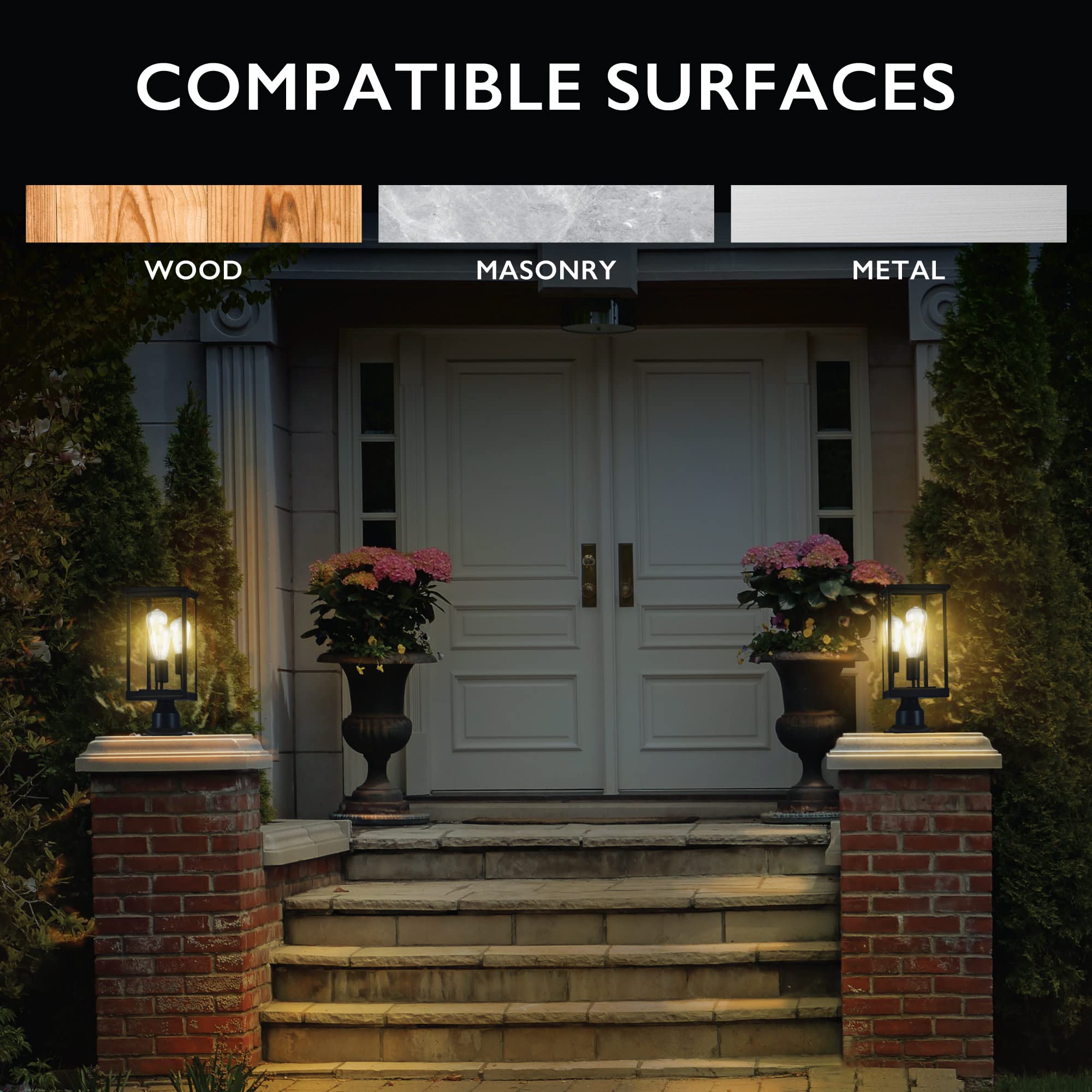 Design House 588897-BLK Standard 3-Inch Fitter Outdoor Pier Base Round Accessory Mount for Deck Porch Patio, Matte Black, 1 Count (Pack of 1) - Image 3