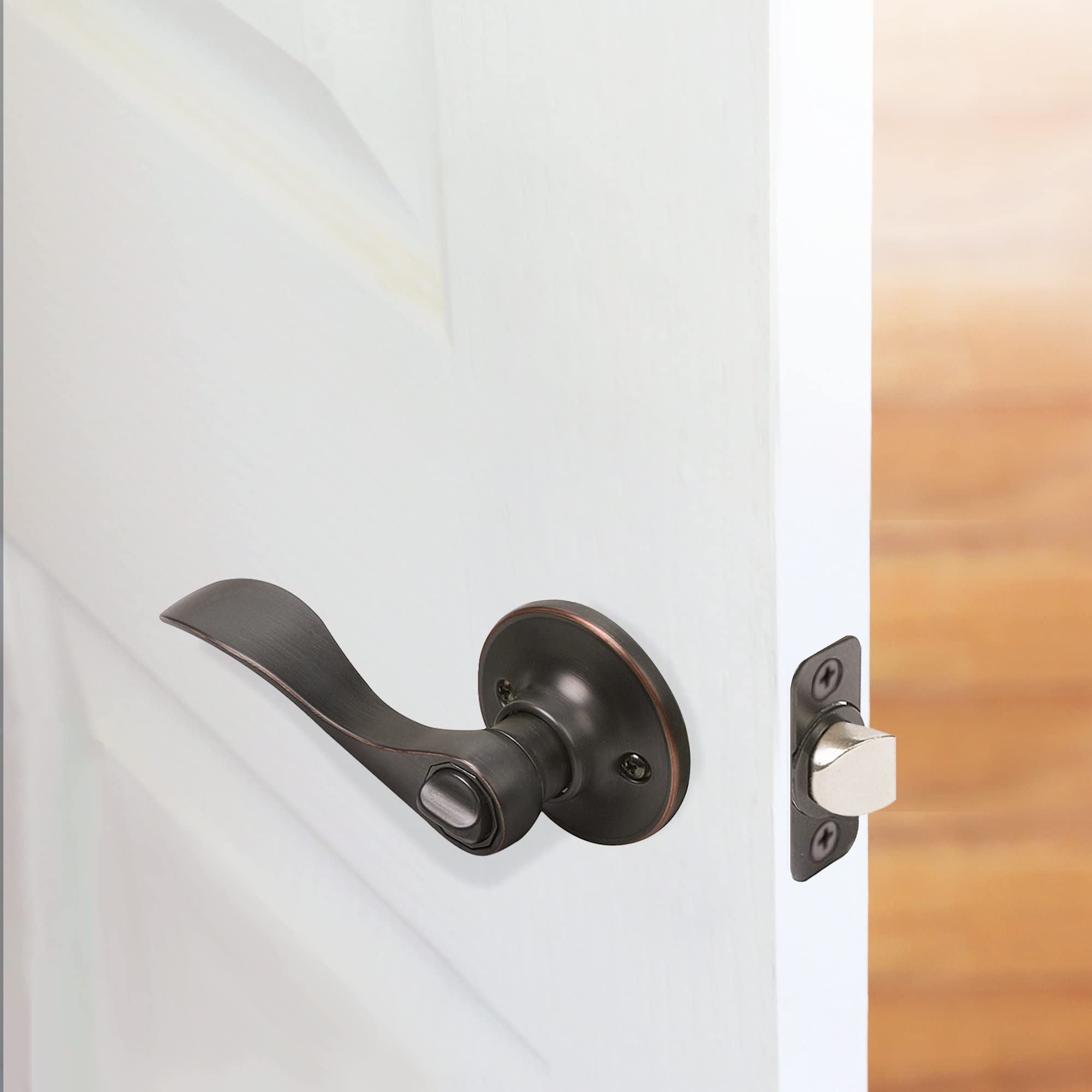Design House 700534 Springdale Privacy Bed and Bath Door Lever Oil Rubbed Bronze - Image 3
