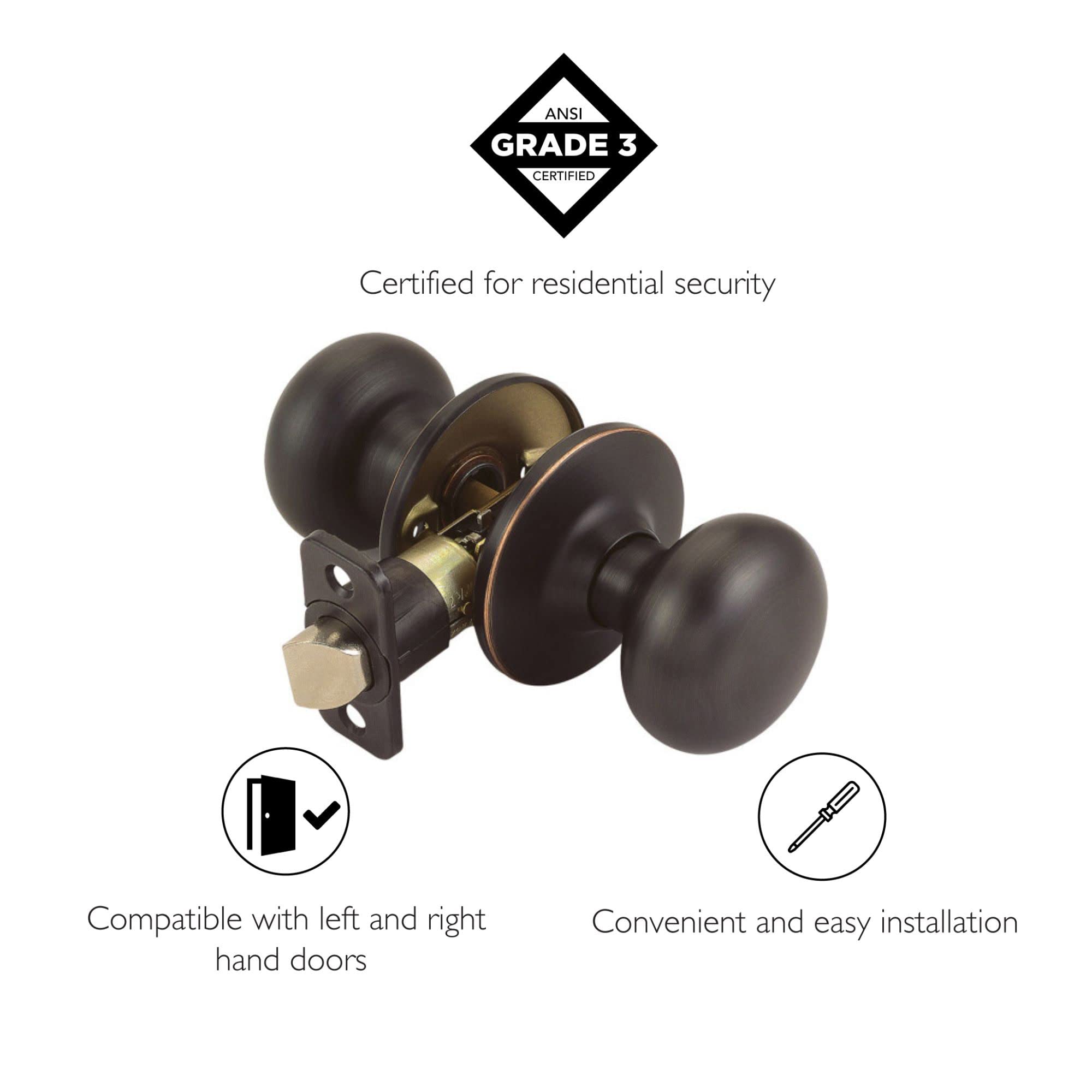 Design House 753020 Cambridge 6-Way Universal Passage Door Knob, Oil Rubbed Bronze - Image 3
