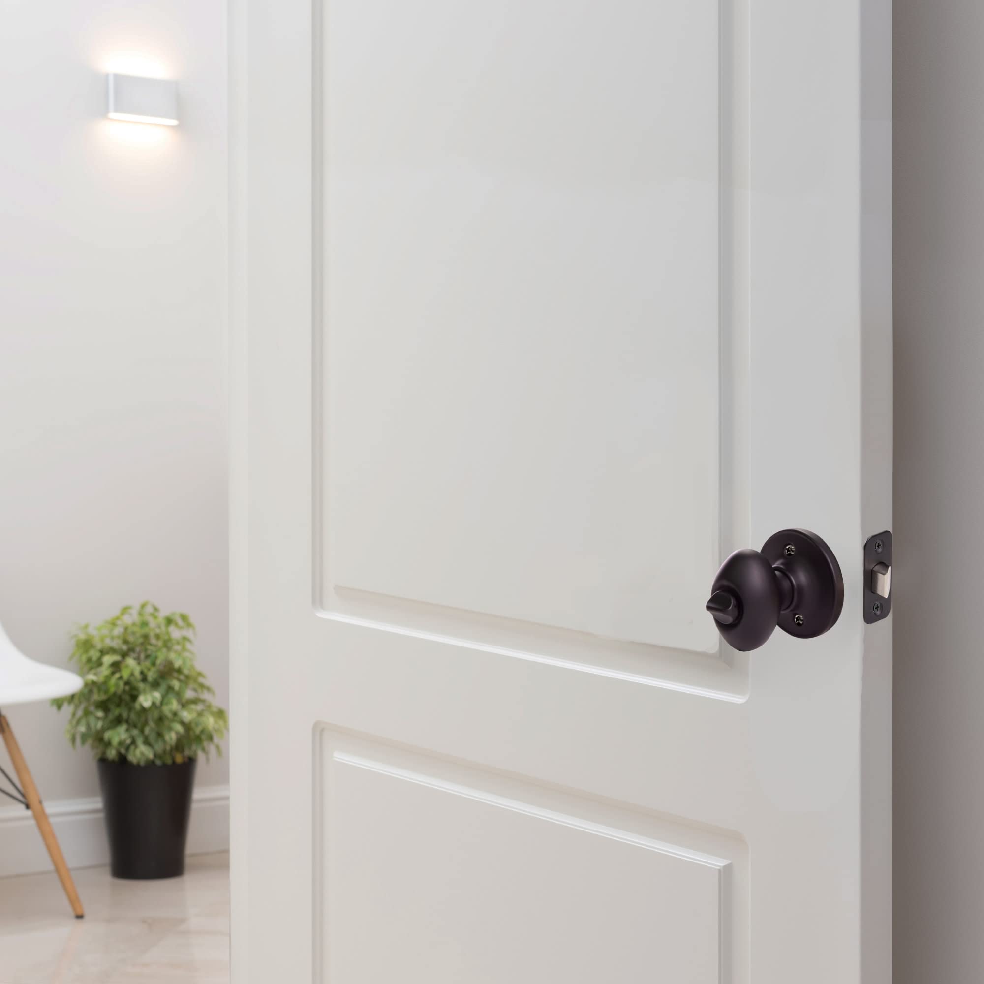 Design House 779181 Egg Privacy Bed and Bath Door Knob Matte Black - Image 6