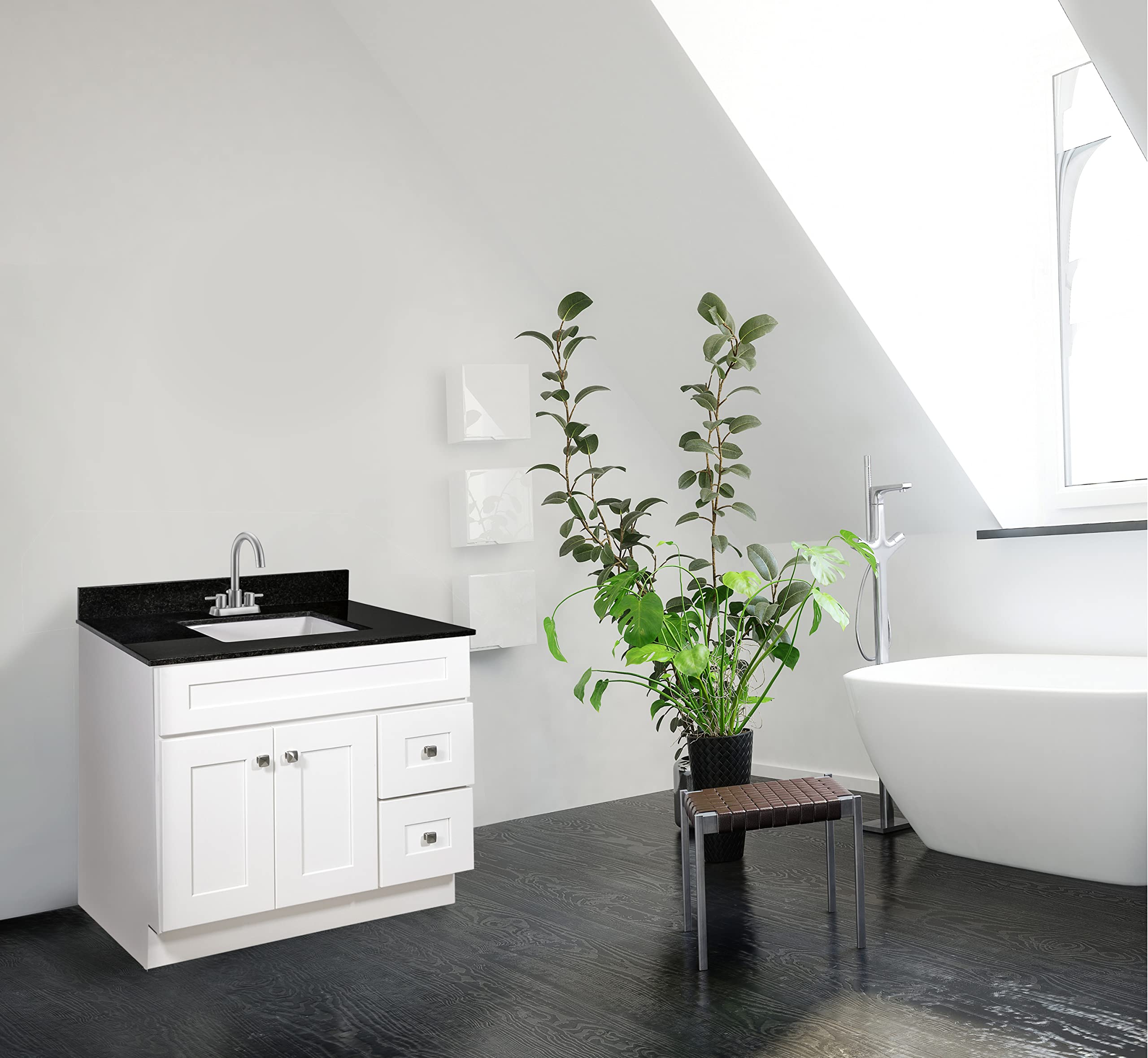 Design House Brookings 36 Inch Bathroom Vanity, Ready to Assemble, Solid Wood, Sherwin Williams® White – Design House, 586958 - Image 11