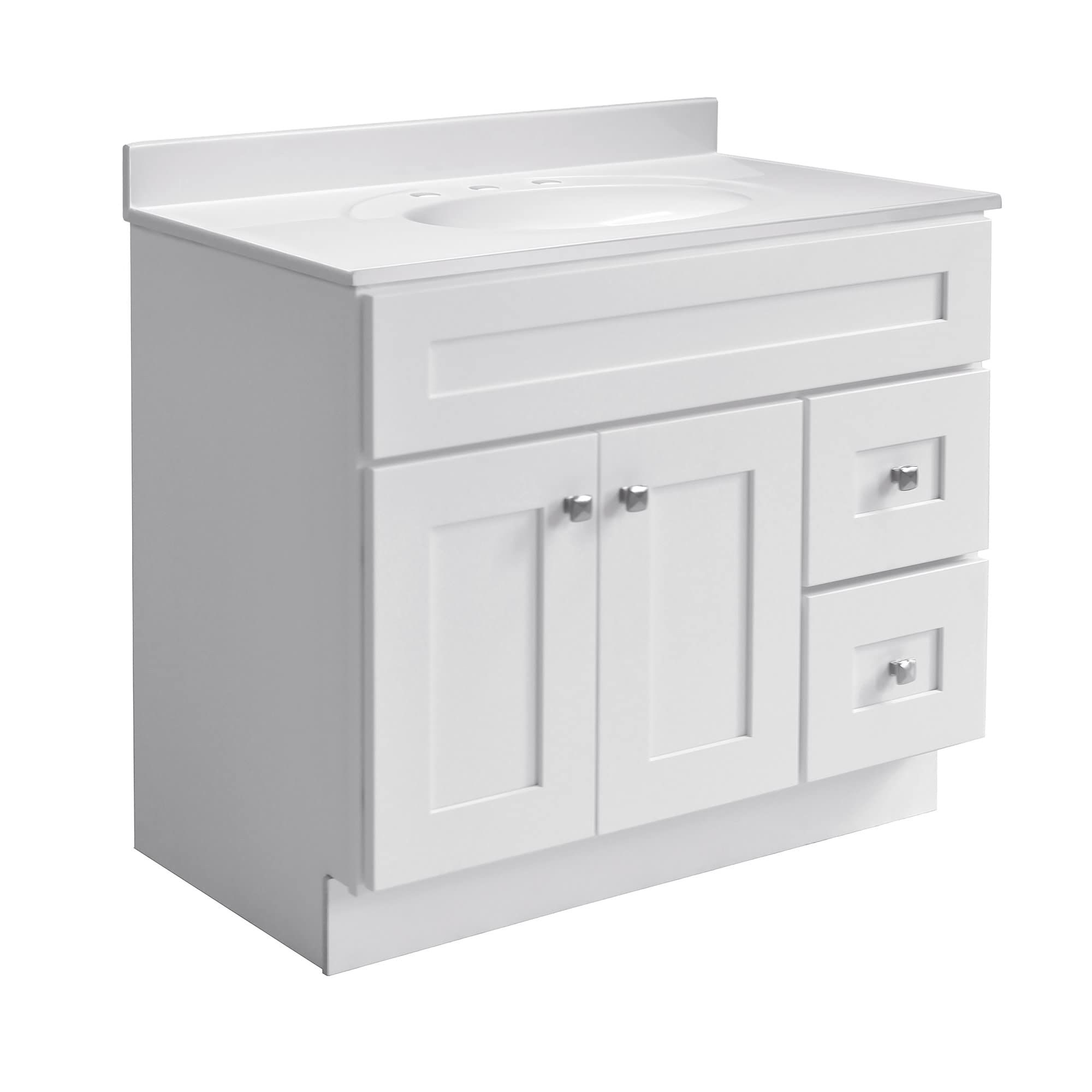 Design House Brookings 36 Inch Bathroom Vanity, Ready to Assemble, Solid Wood, Sherwin Williams® White – Design House, 586958 - Image 7