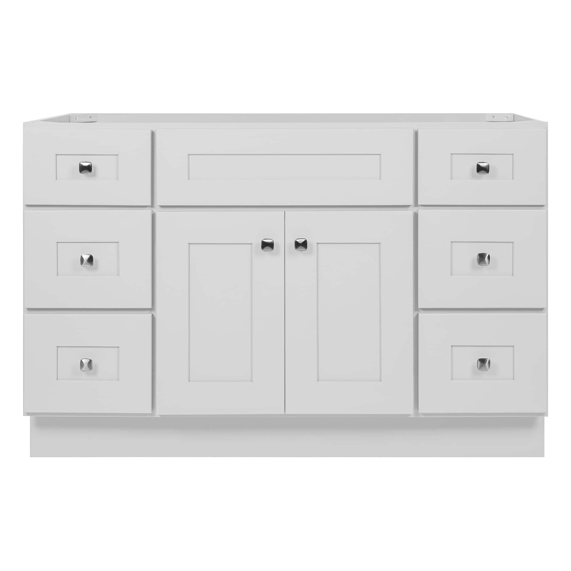 Design House Brookings Bathroom Vanity, Solid Wood, Shaker Style, Soft-Close, 2 Doors and 6 Drawers, Easy-Assembly, Satin Nickel Knobs, White, 49.6 in. W x 33.3 in. H x 22.8 in. D, 599001-WHT - Image 5