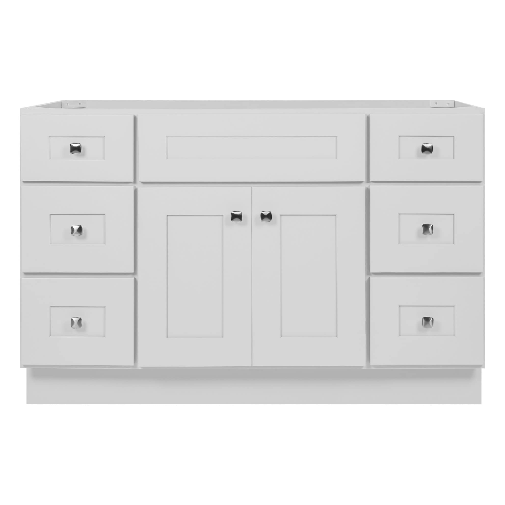 Design House Brookings Bathroom Vanity, Solid Wood, Shaker Style, Soft-Close, 2 Doors and 6 Drawers, Easy-Assembly, Satin Nickel Knobs, White, 49.6 in. W x 33.3 in. H x 22.8 in. D, 599001-WHT - Image 8