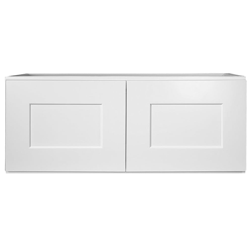 Design House Brookings Shaker Fully Assembled Bridge Wall Kitchen Cabinet W3012, 30 W x 12 D x 12 H, Painted White, Solid Wood, Design House, 613422 - Image 4
