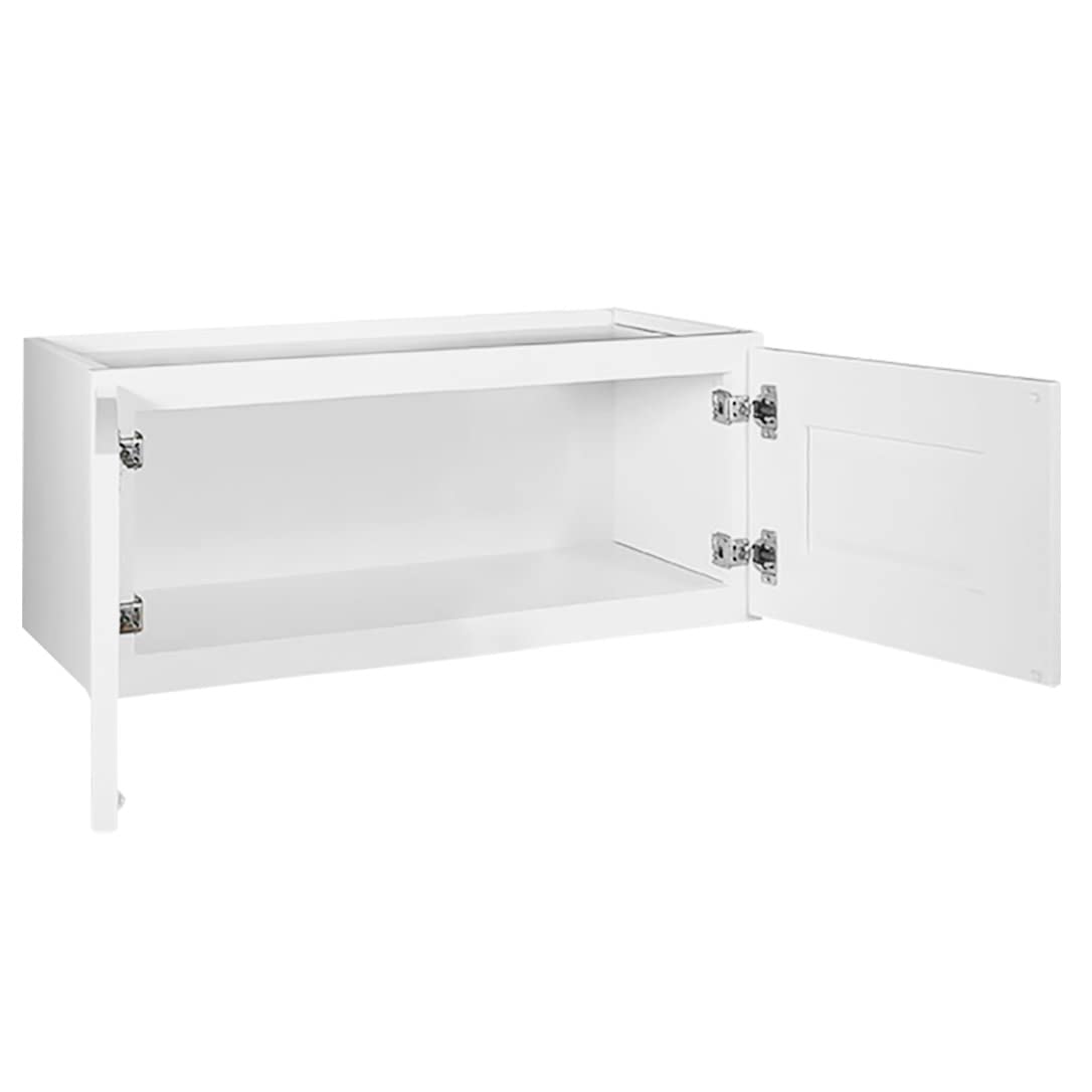 Design House Brookings Shaker Fully Assembled Bridge Wall Kitchen Cabinet W3012, 30 W x 12 D x 12 H, Painted White, Solid Wood, Design House, 613422 - Image 6