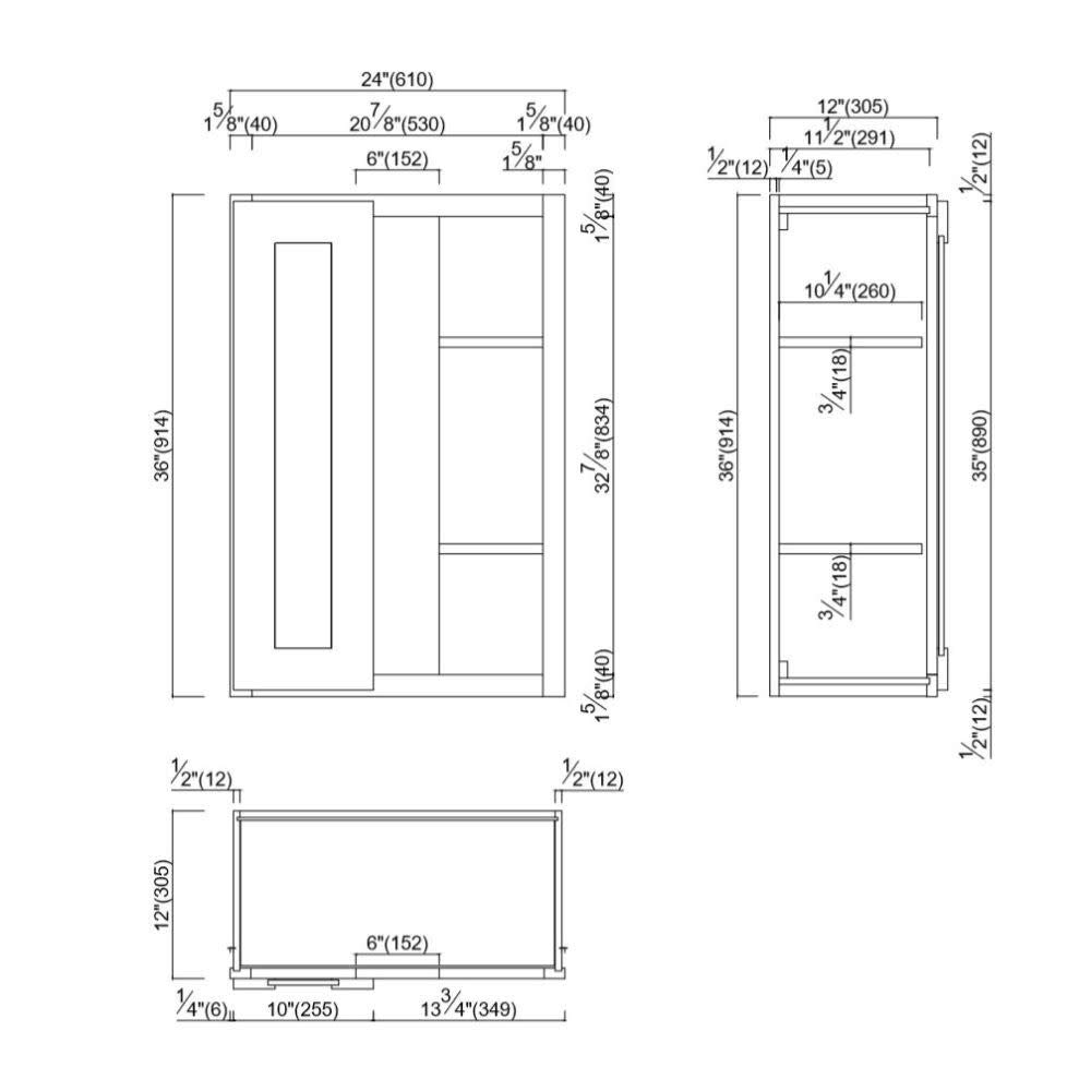 Design House Brookings Shaker Unassembled Blind Wall Kitchen Cabinet WBC2436, 24 W x 12 D x 36 H, Brown, Solid Wood, Design House, 569350 - Image 3