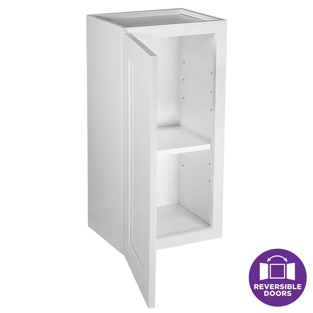 Design House Brookings Shaker Unassembled Wall Kitchen Cabinet W1224, 12 W x 12 D x 24 H, Painted White with Sherwin Williams®, Solid Wood – Design House, 561530 - Image 5