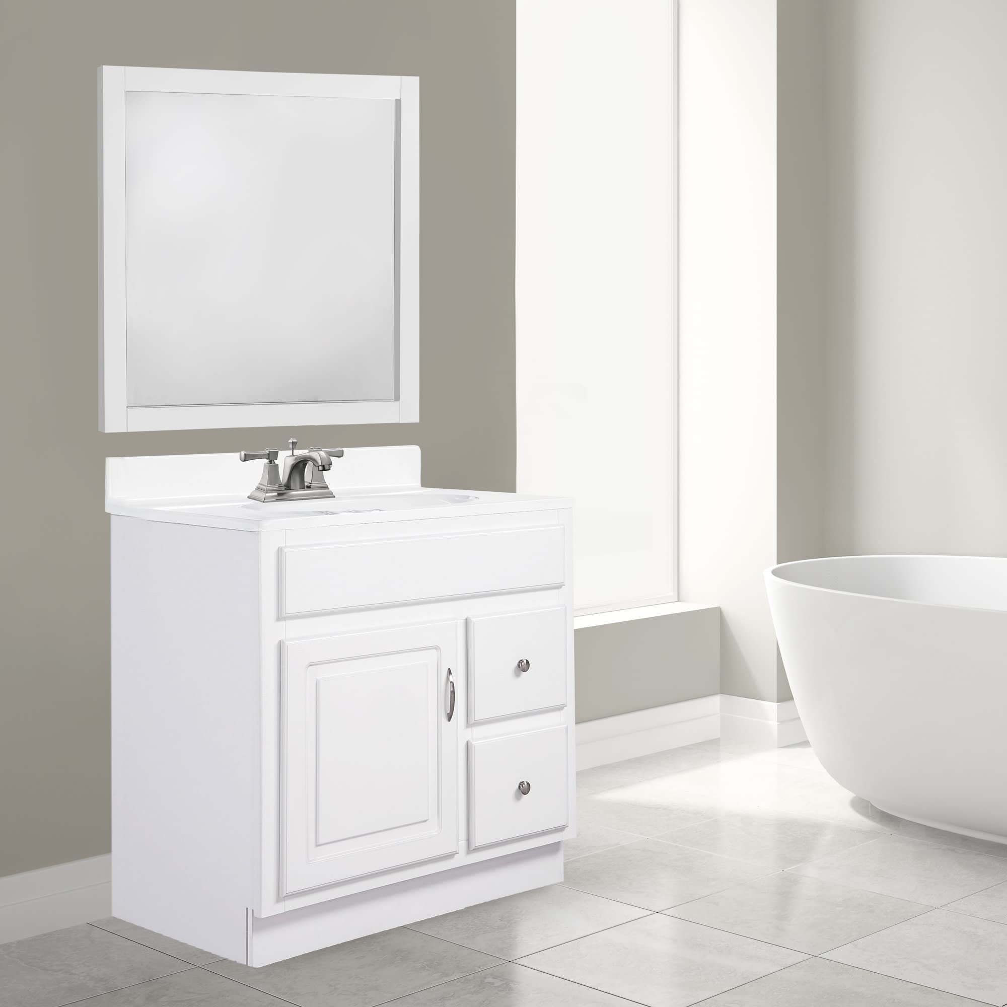 Design House Concord 30 Inch Bathroom Vanity, Ready to Assemble, Solid Wood, White – Design House, 587014 - Image 5