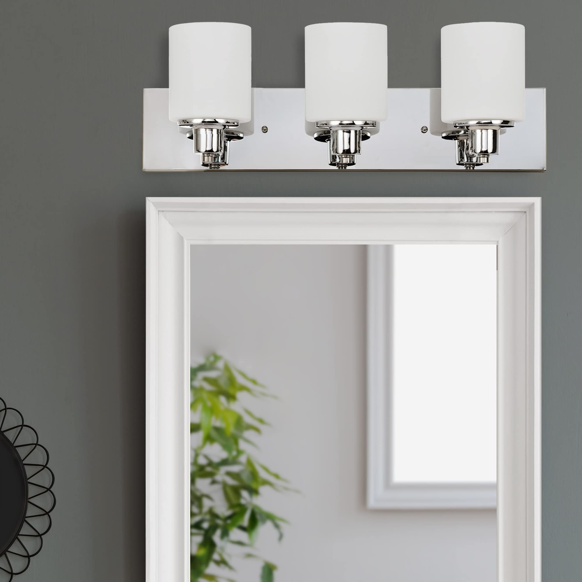 Design House Dane 3-Light Vanity Light, Polished Chrome Finish, Frosted Glass Shades, Dimmable, Bathroom Wall Fixture – Design House, 587478 - Image 11