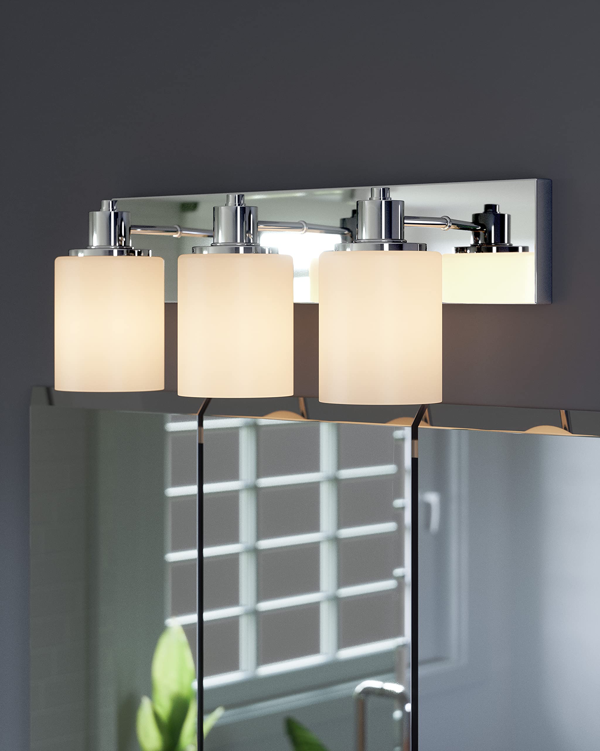 Design House Dane 3-Light Vanity Light, Polished Chrome Finish, Frosted Glass Shades, Dimmable, Bathroom Wall Fixture – Design House, 587478 - Image 18
