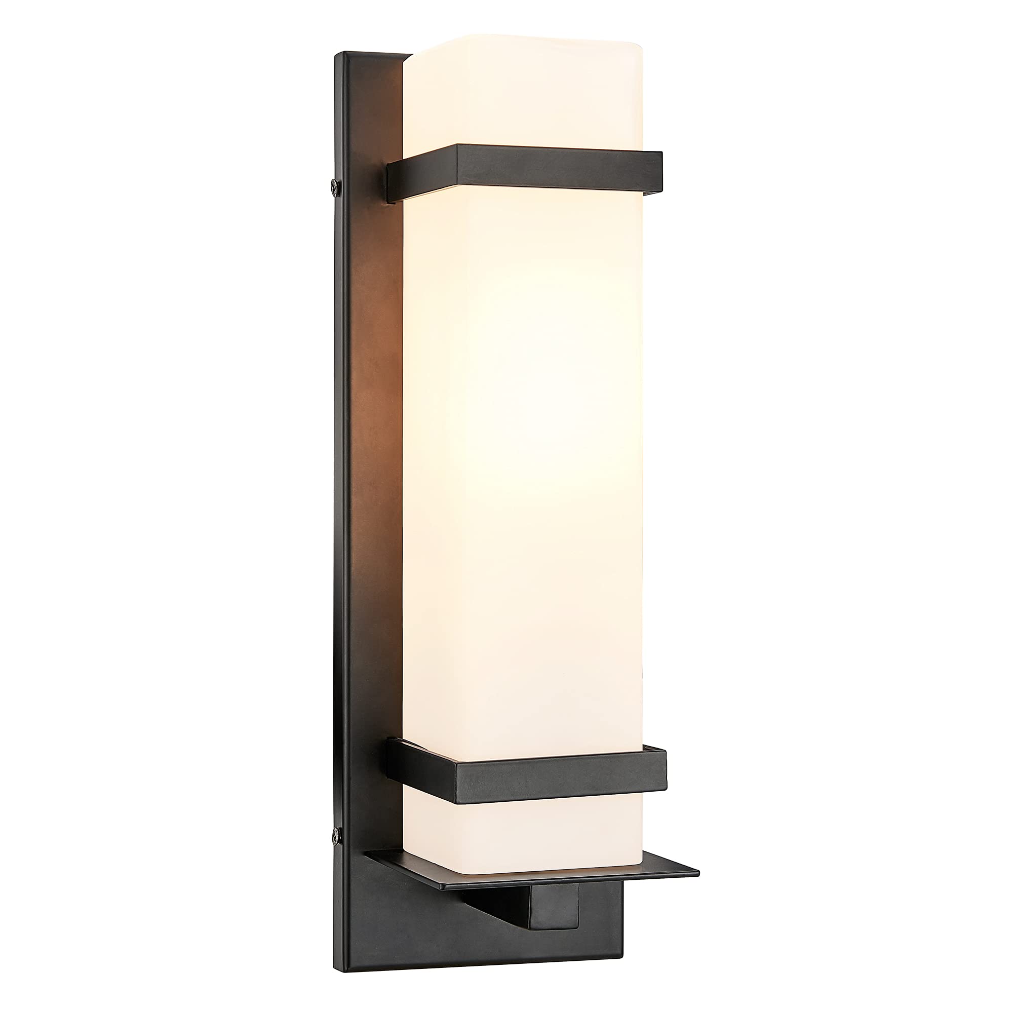Design House Davis 1-Light Indoor/Outdoor ADA Compliant Wall Light with White Opal Glass, Wet Rated for Porch, Patio, and Entryway – Design House, 588590-BLK - Image 3