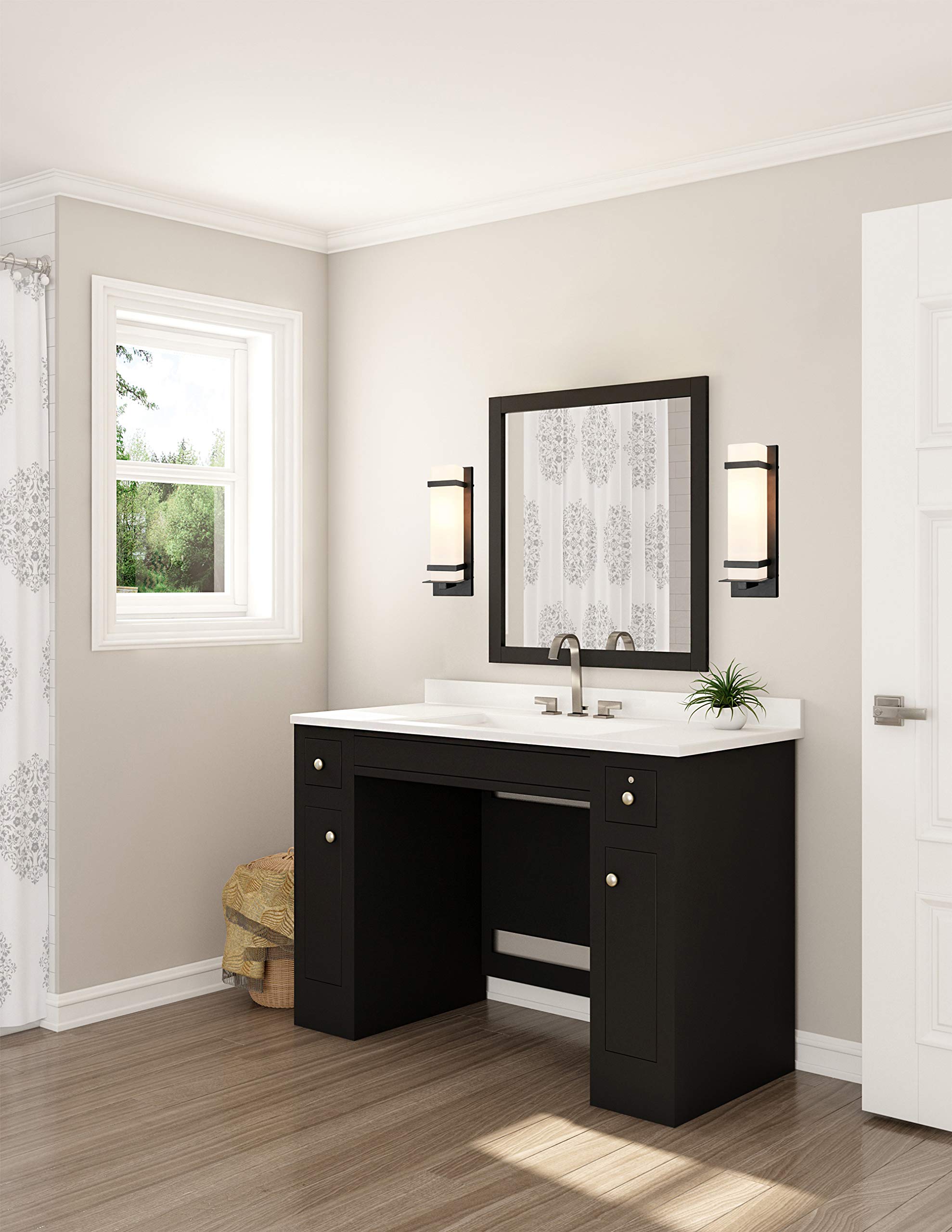 Design House Davis 1-Light Indoor/Outdoor ADA Compliant Wall Light with White Opal Glass, Wet Rated for Porch, Patio, and Entryway – Design House, 588590-BLK - Image 8