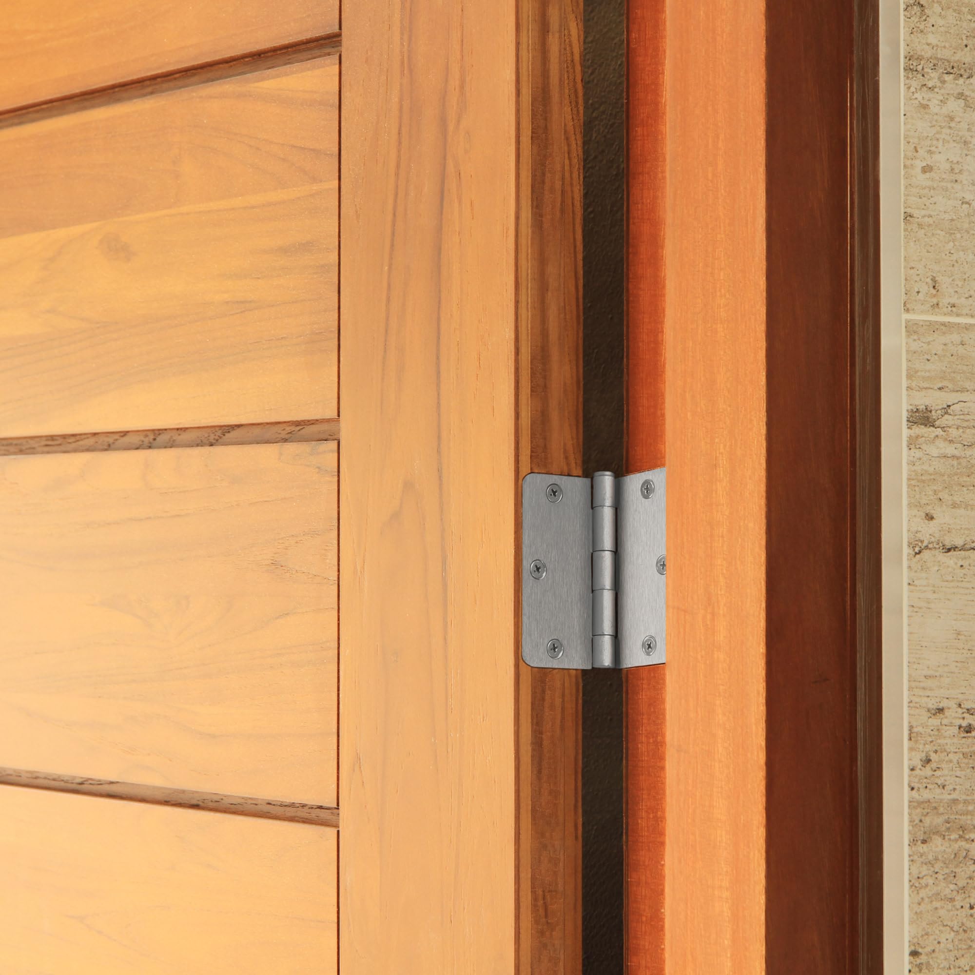 Design House Door Hinges for Interior Doors 3-Pack 3-1/2-inch x 3-1/2-inch, Design House 1/4-inch Radius Steel Door Hinge Door Hardware, Satin Nickel, 181354 - Image 10