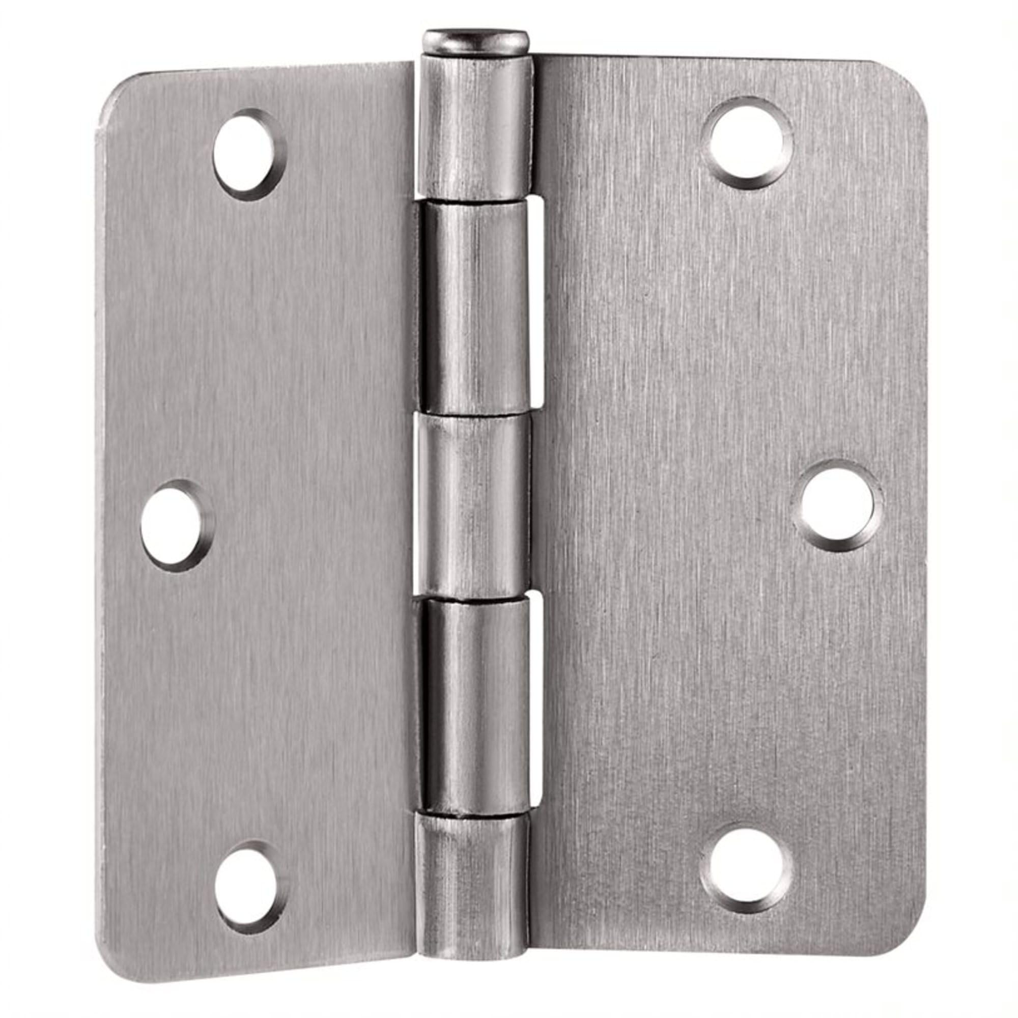 Design House Door Hinges for Interior Doors 3-Pack 3-1/2-inch x 3-1/2-inch, Design House 1/4-inch Radius Steel Door Hinge Door Hardware, Satin Nickel, 181354 - Image 4