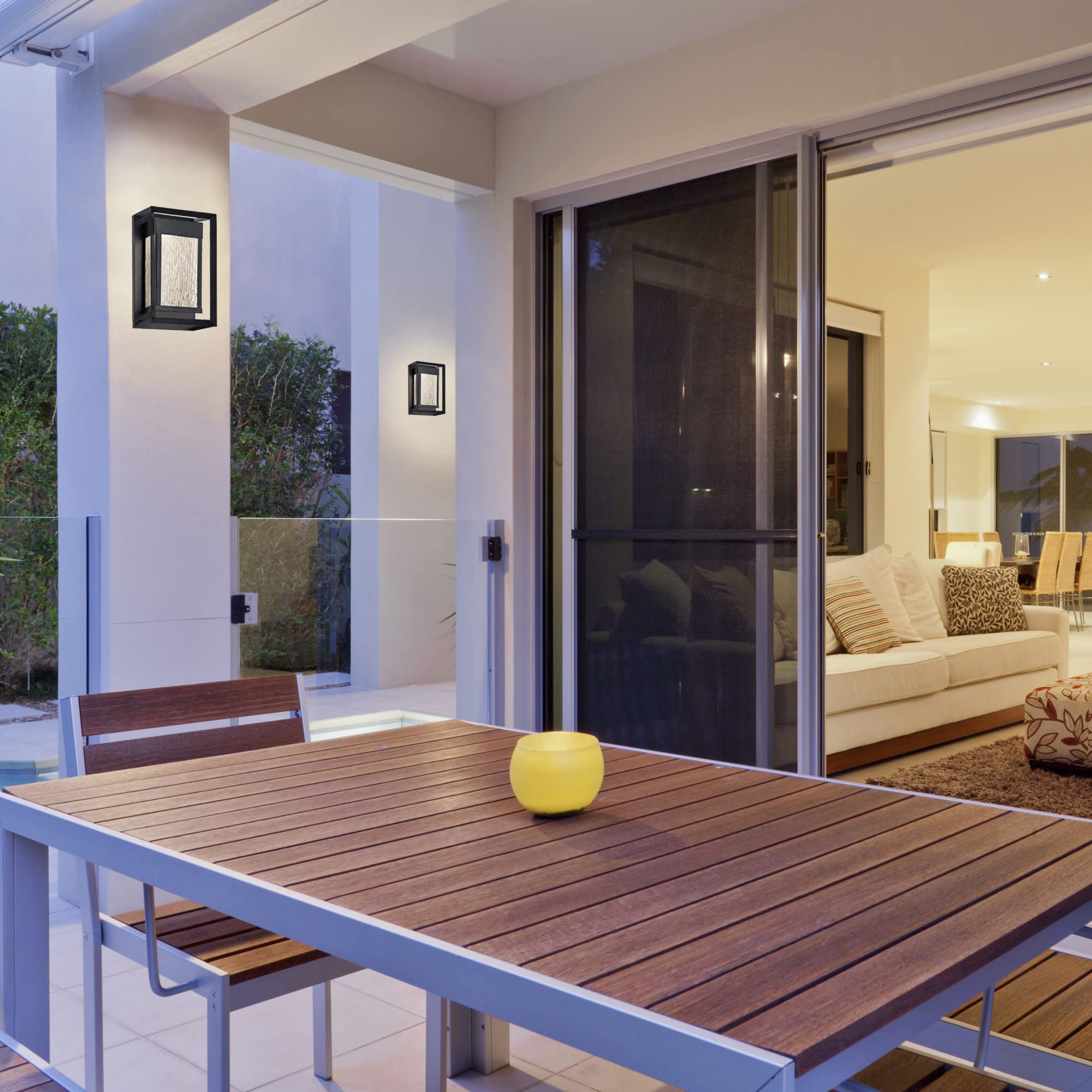 Design House Hartbrook Outdoor Integrated LED Wall Light with Clear Glass for Porch Entryway Patio, Matte Black, 589226-BLK - Image 8