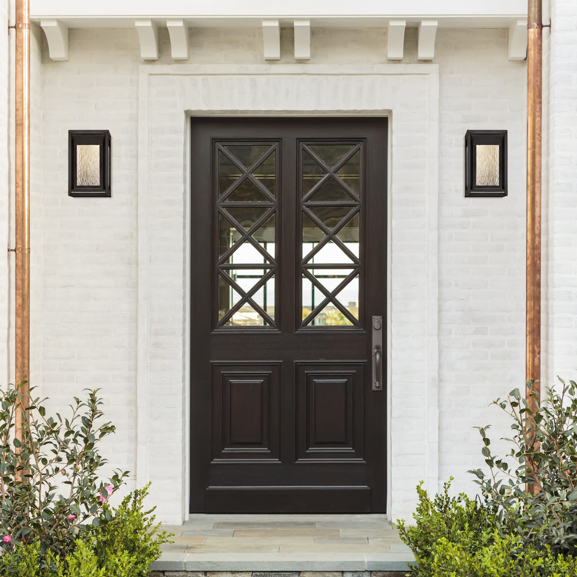 Design House Hartbrook Outdoor Integrated LED Wall Light with Clear Glass for Porch Entryway Patio, Matte Black, 589226-BLK - Image 9