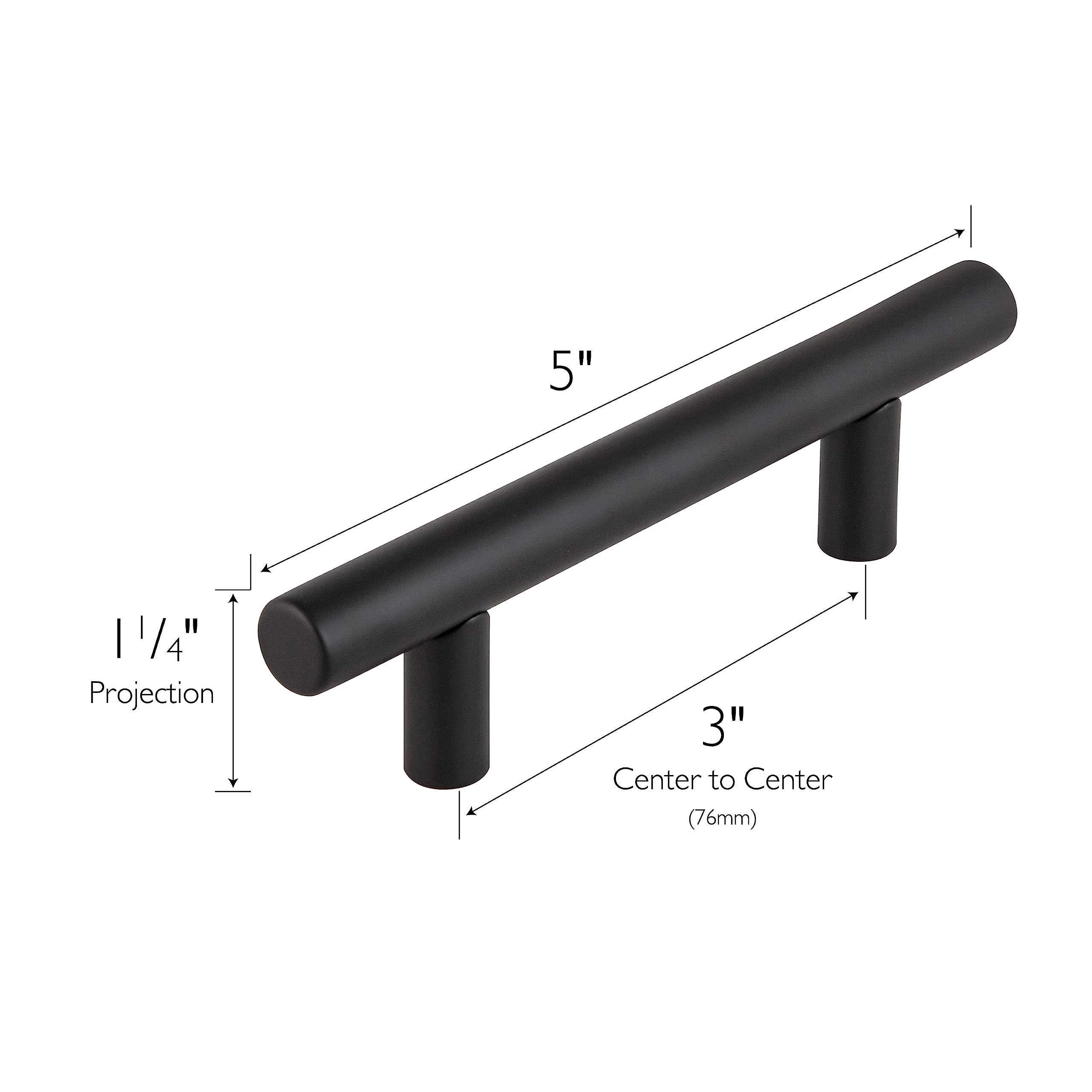 Design House Hollow Cabinet Pulls, 10-Pack, 3-Inch (76 mm) Center-to-Center Drawer Pulls, Modern Kitchen Handles in Matte Black, 208066 - Image 4