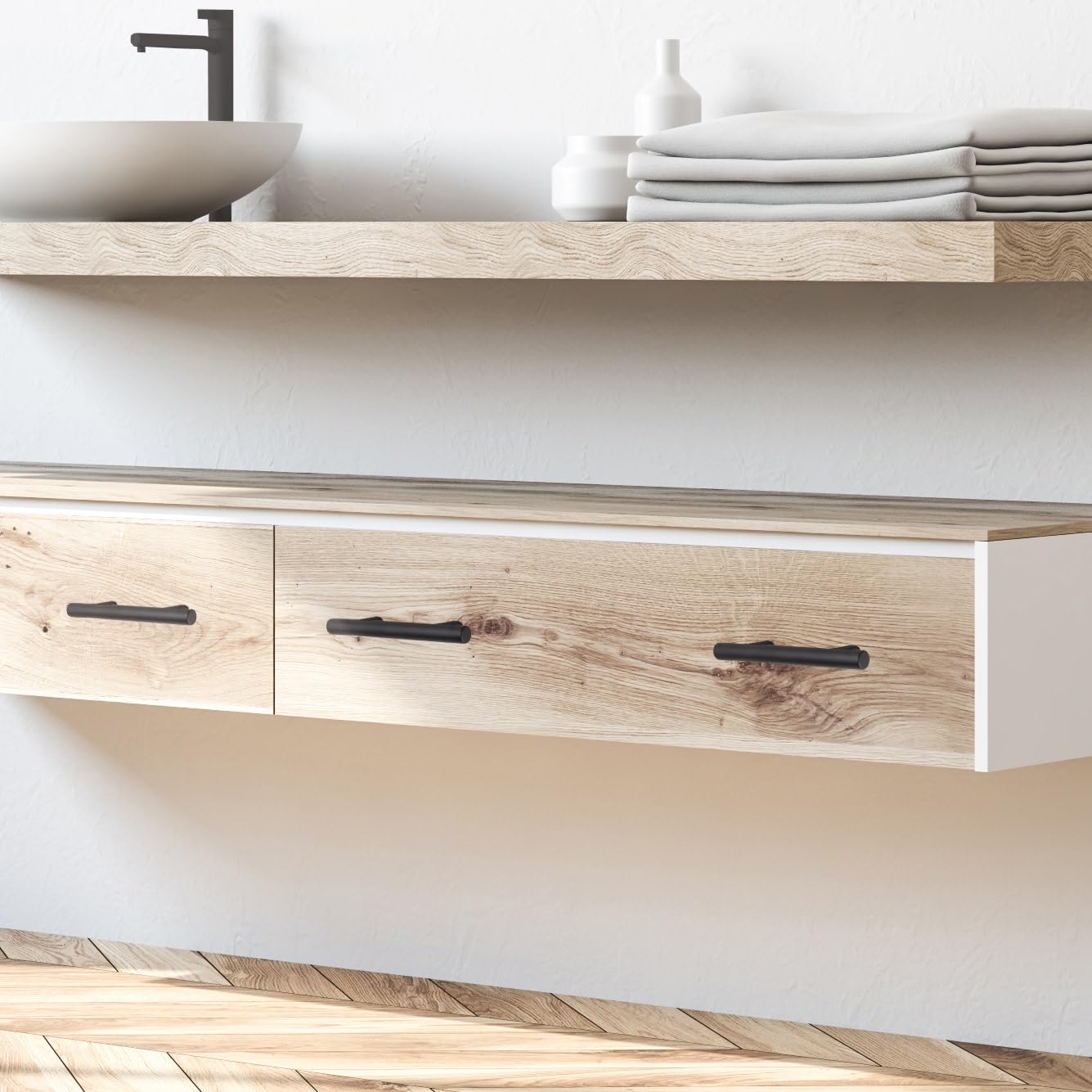 Design House Hollow Cabinet Pulls, 10-Pack, 3-Inch (76 mm) Center-to-Center Drawer Pulls, Modern Kitchen Handles in Matte Black, 208066 - Image 8