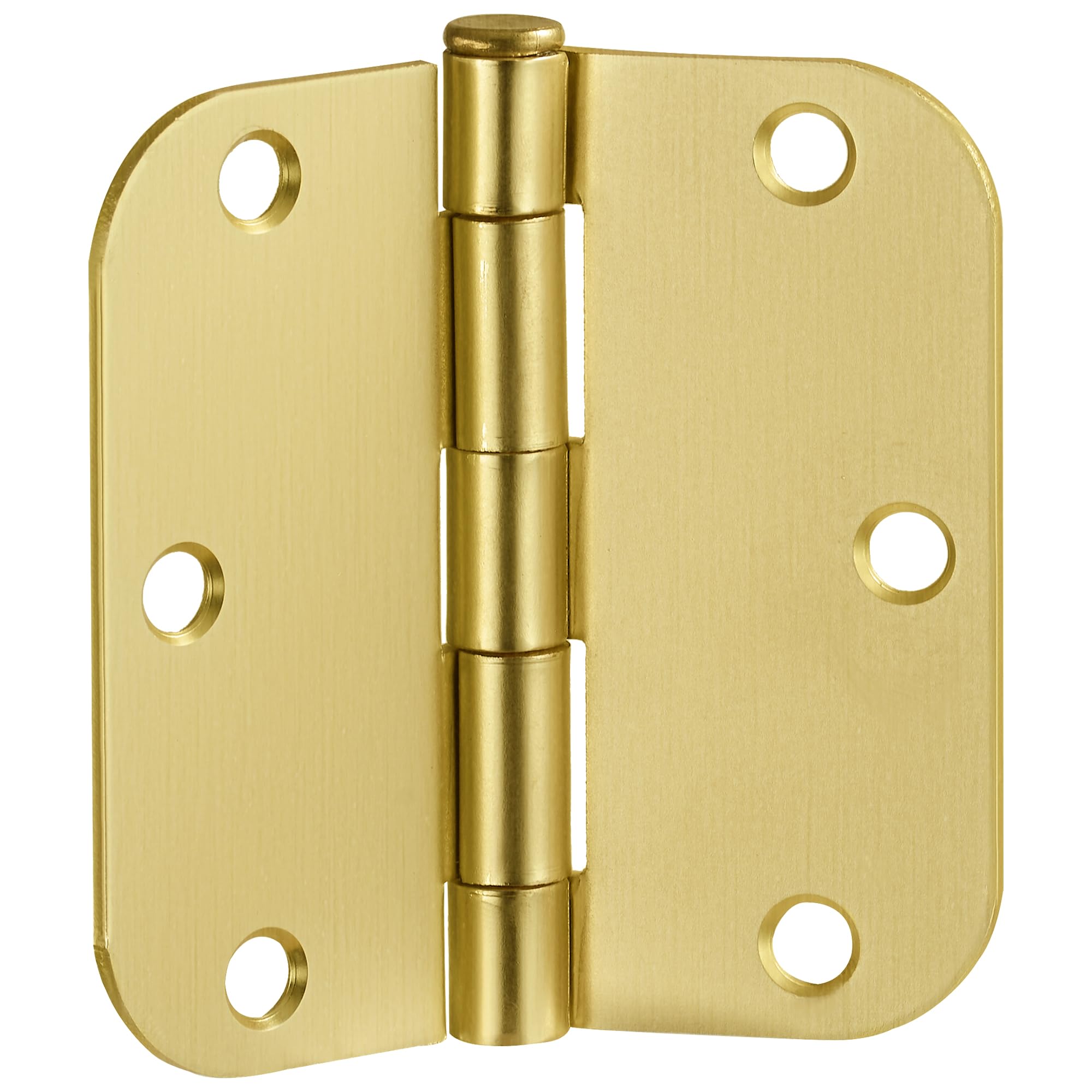 Design House Interior Door Hinges, 3.5 in. x 3.5 in., Rounded, 5/8-in. Radius, Steel, Pre-Lubricated, Door Hardware, Satin Brass, 3-Pack, 181396 - Image 4