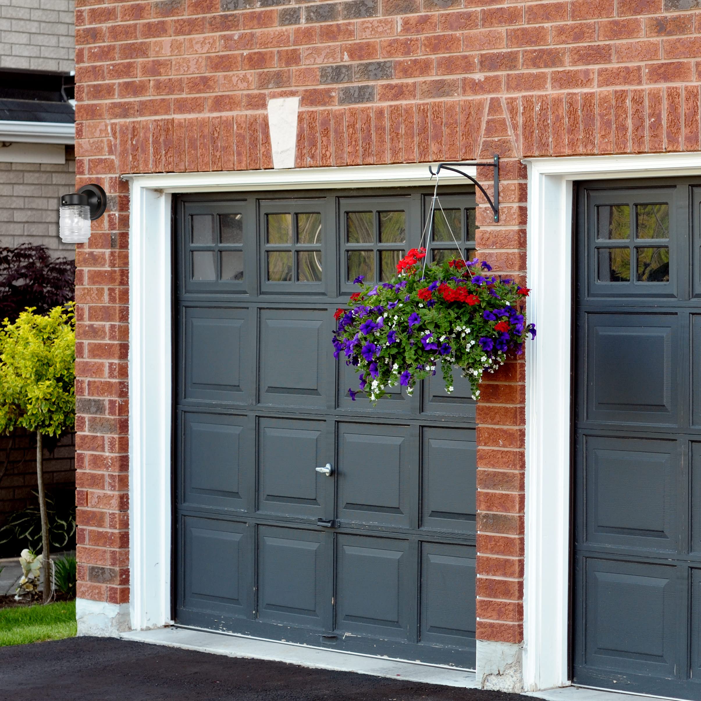 Design House Jelly Jar Wall Light, Indoor/Outdoor, Clear Ribbed Glass, Dimmable, Matte Black, Wall Mount Sconce Fixture, 4.5 in W x 7.5 in H x 5.25 in D, 502195 - Image 3