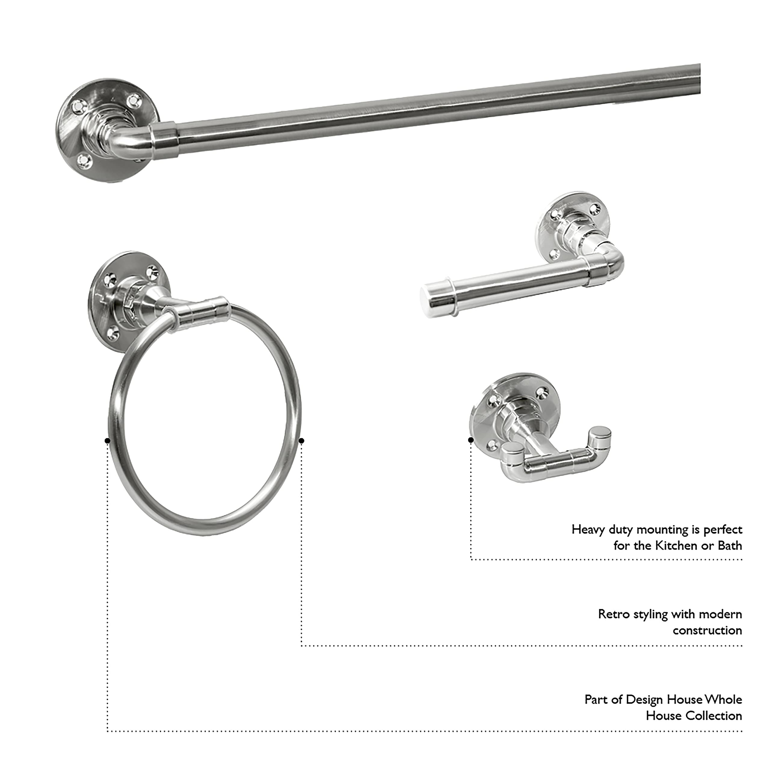 Design House Kimball Towel Ring in Satin Black - Image 3