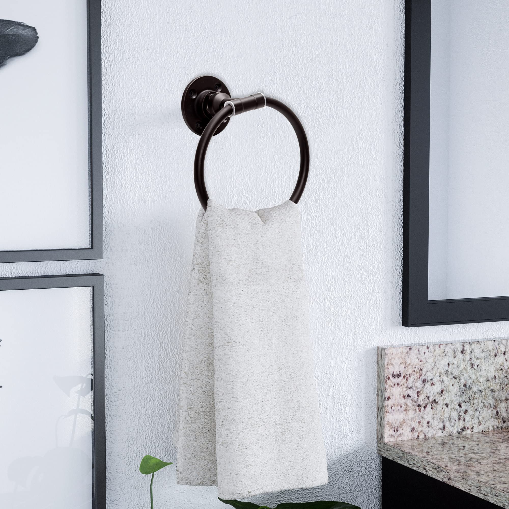 Design House Kimball Towel Ring in Satin Black - Image 4