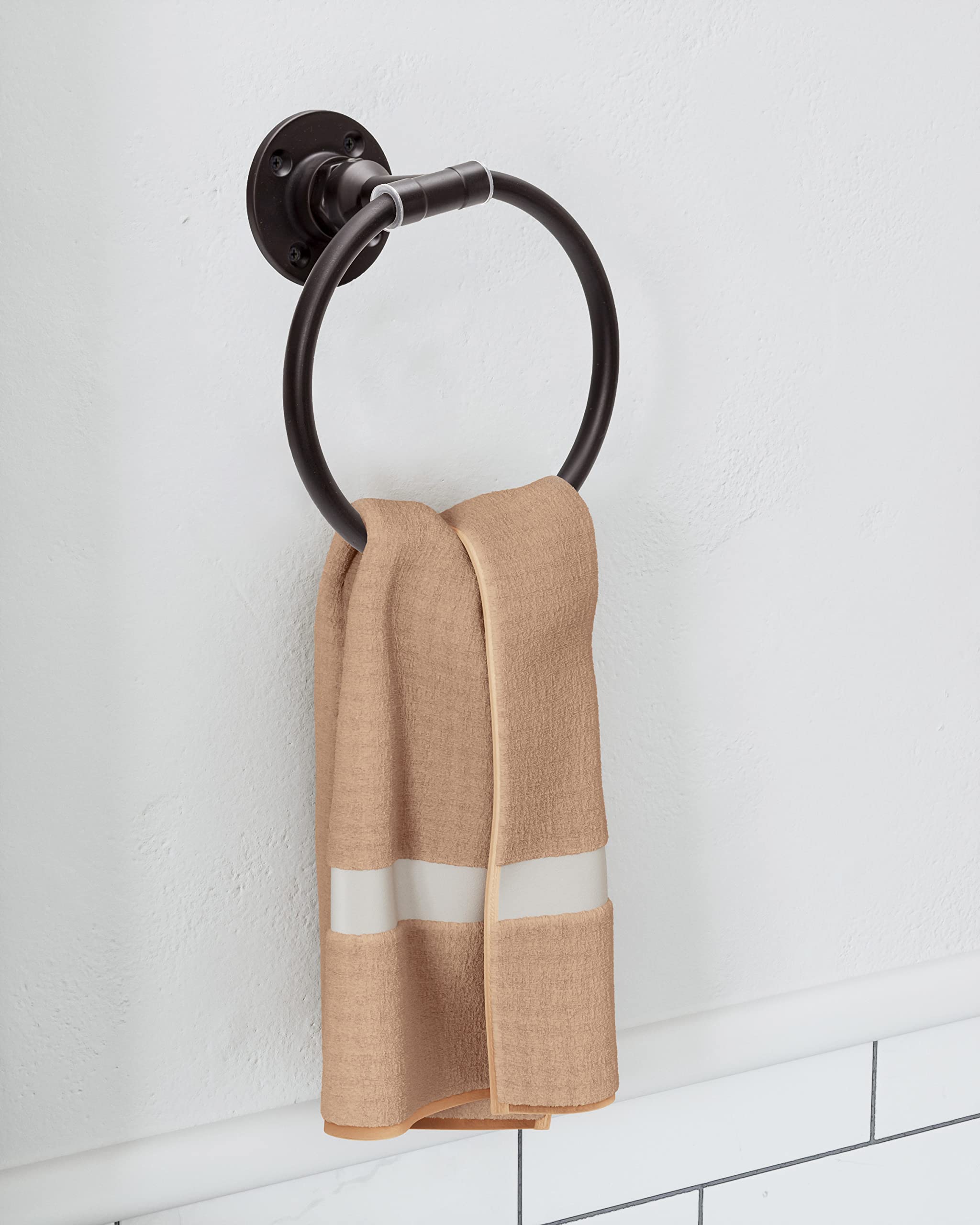 Design House Kimball Towel Ring in Satin Black - Image 5