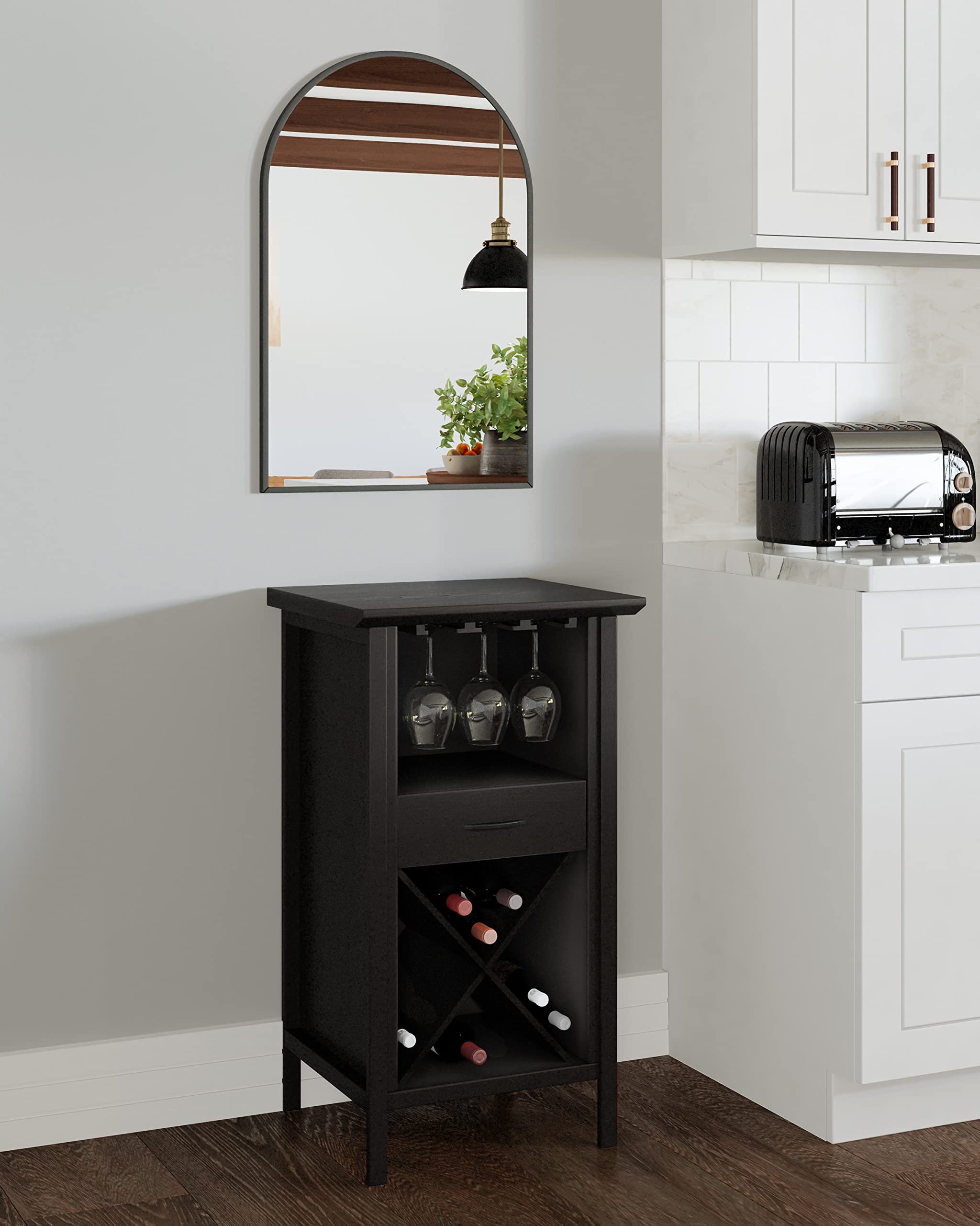 Design House Maeve Arched Wall Accent Mirror, 30" H x 20" L, Modern Metal Framed, Living Room, Bedroom, Bathroom Vanity Mirror, Black, 596528-BLK - Image 10