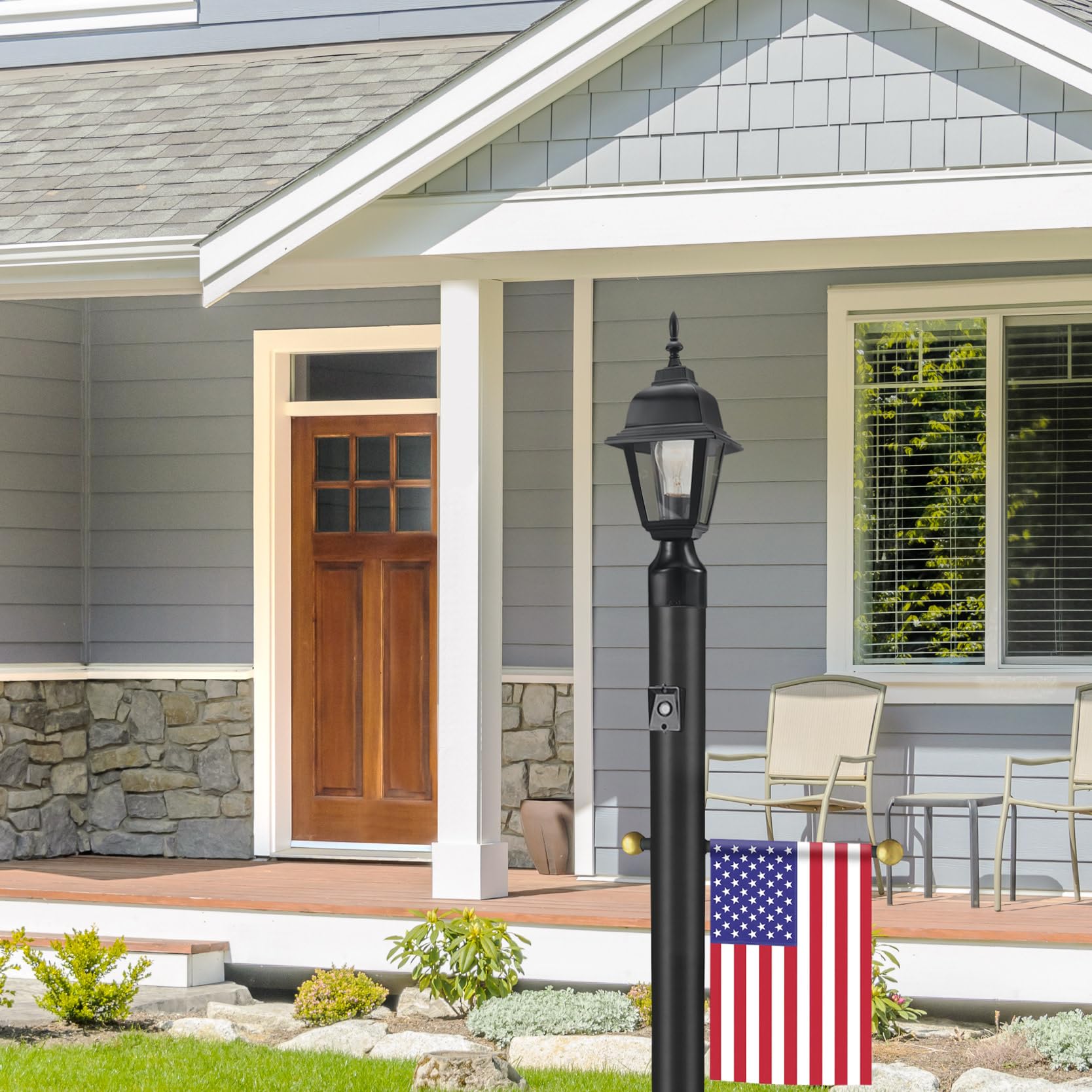 Design House Maple Street Outdoor Post Light with Clear Glass, Wet Rated for Driveway, Patio, and Garden – Design House, 507509 - Image 11