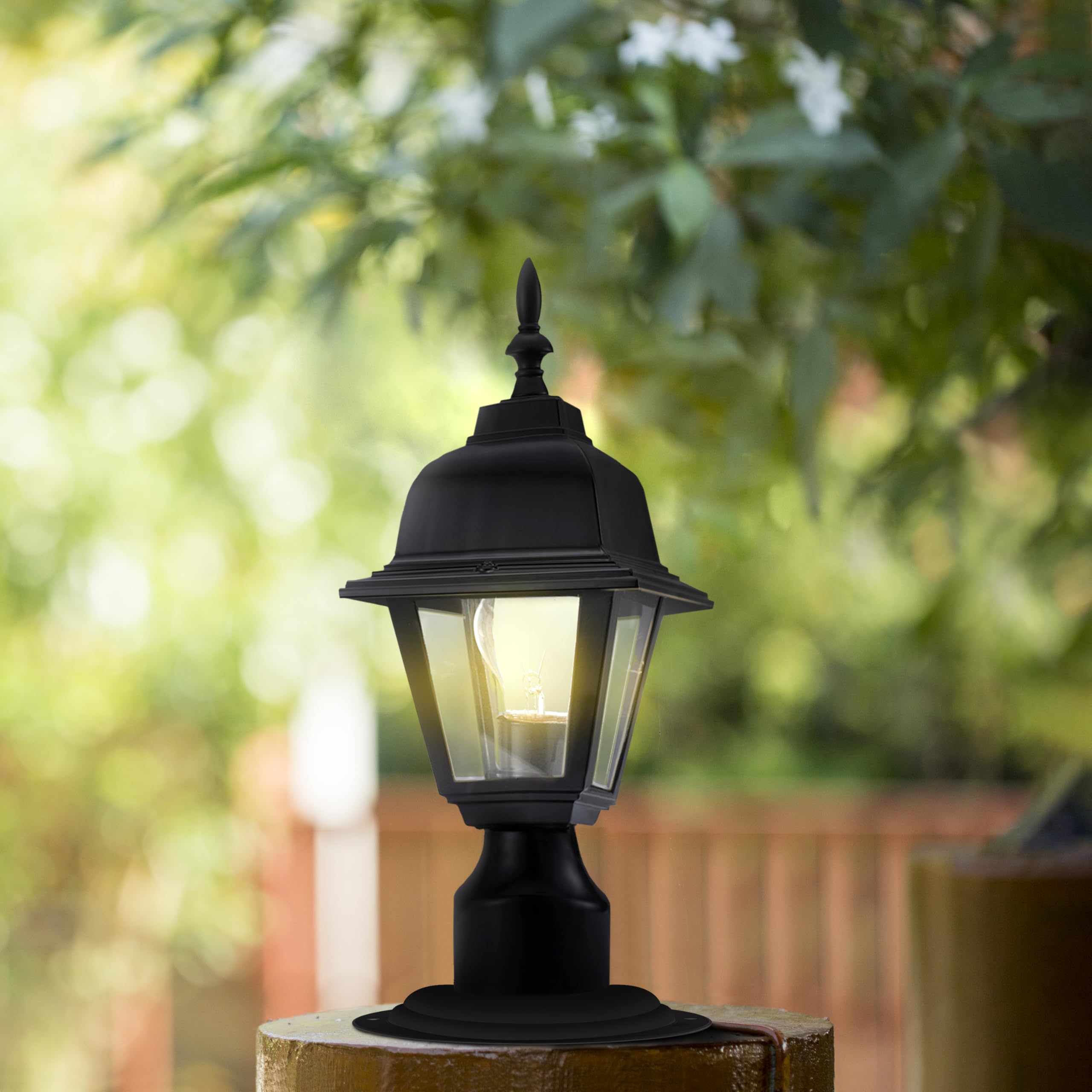 Design House Maple Street Outdoor Post Light with Clear Glass, Wet Rated for Driveway, Patio, and Garden – Design House, 507509 - Image 13