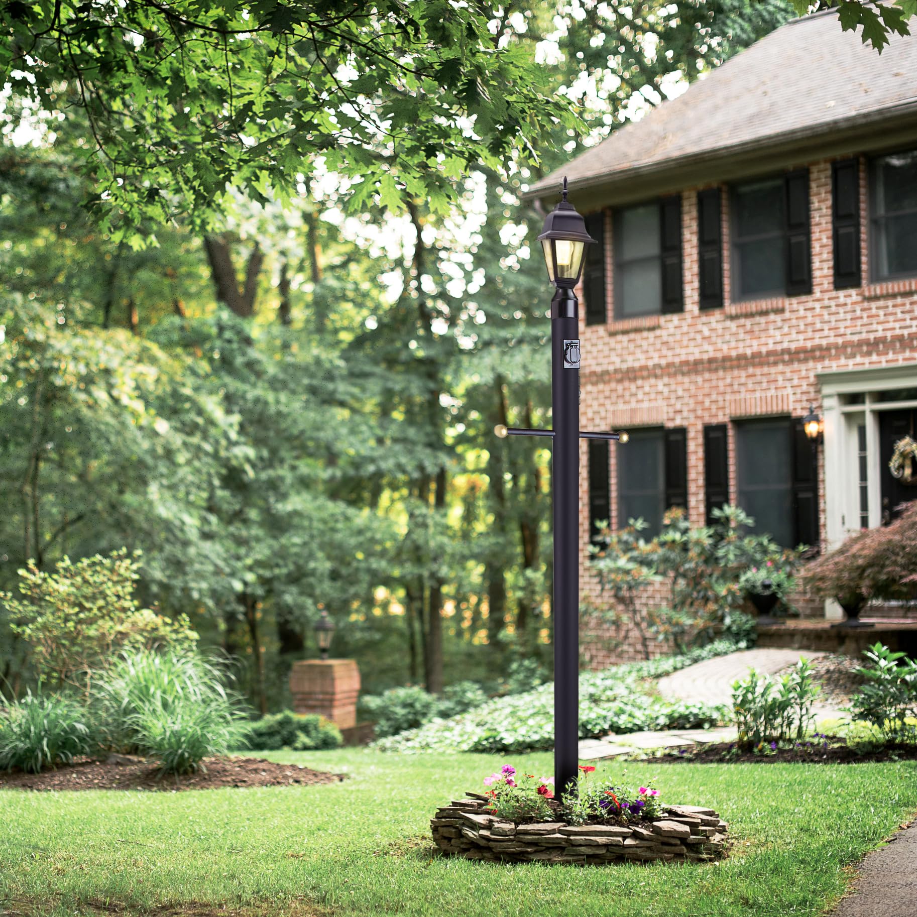 Design House Maple Street Outdoor Post Light with Clear Glass, Wet Rated for Driveway, Patio, and Garden – Design House, 507509 - Image 14