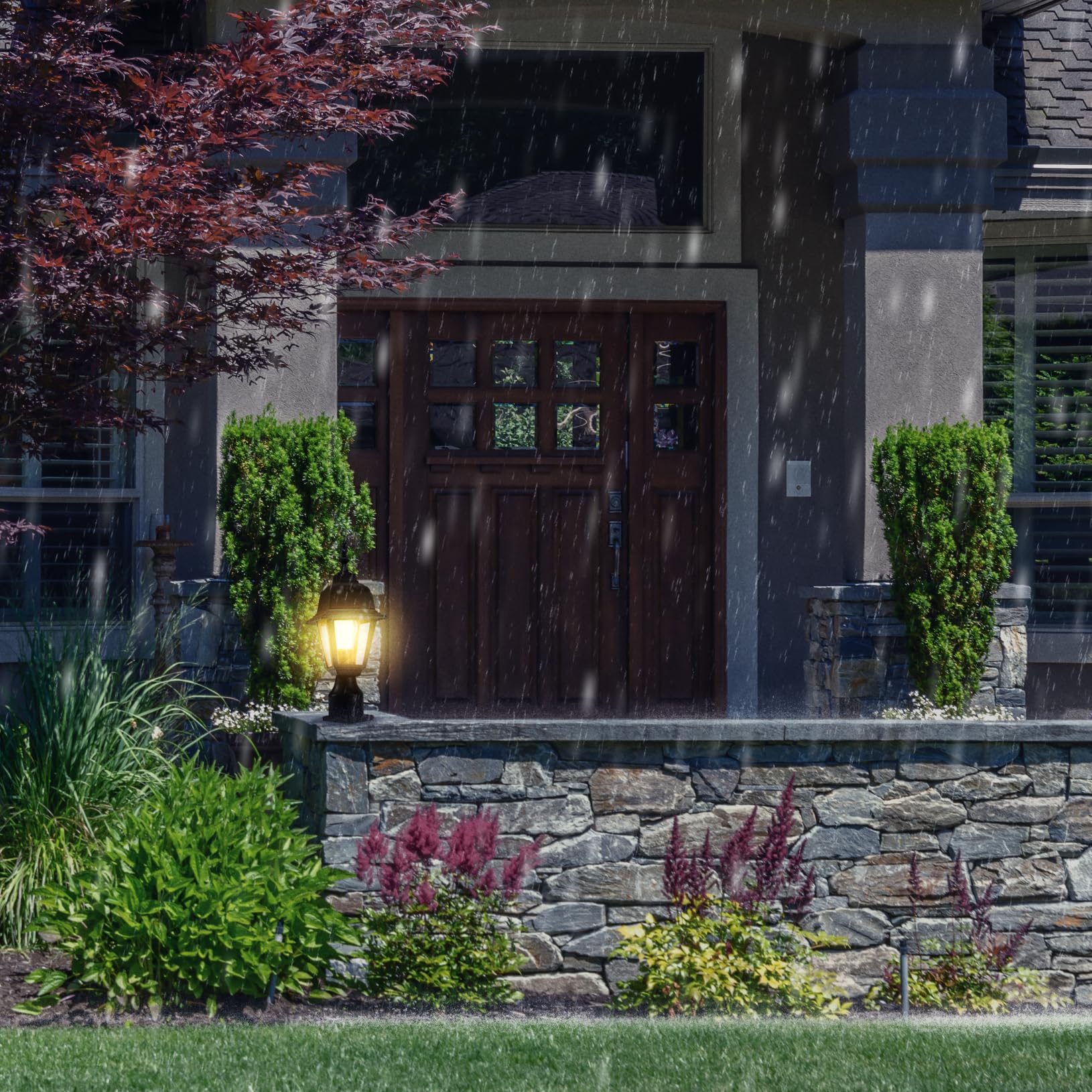 Design House Maple Street Outdoor Post Light with Clear Glass, Wet Rated for Driveway, Patio, and Garden – Design House, 507509 - Image 15