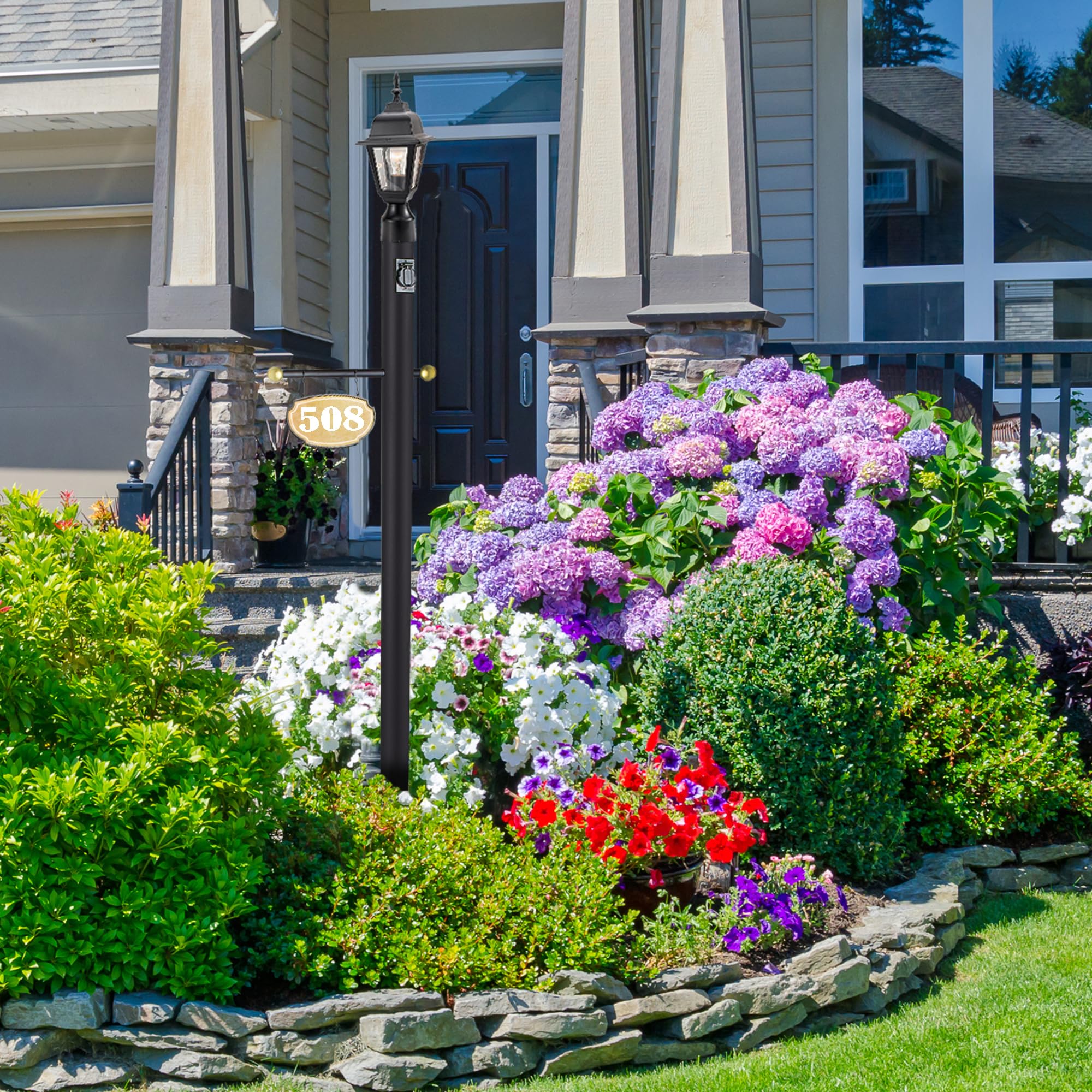 Design House Maple Street Outdoor Post Light with Clear Glass, Wet Rated for Driveway, Patio, and Garden – Design House, 507509 - Image 19