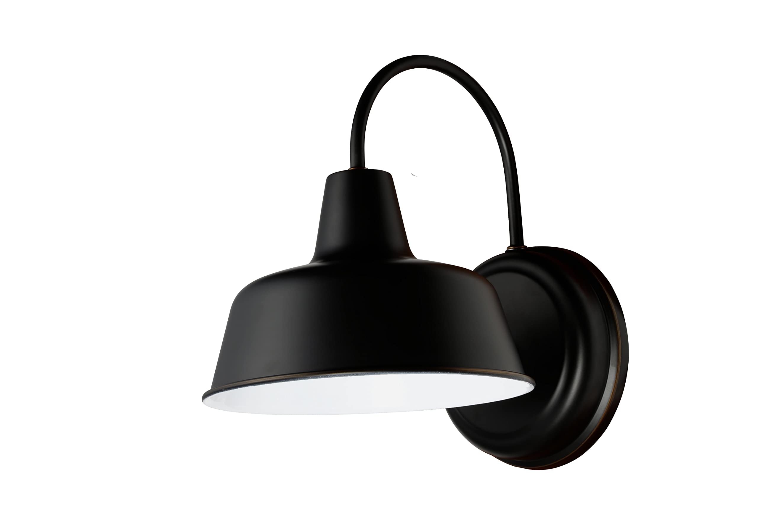 Design House Mason Farmhouse Gooseneck Barn Light, Outdoor Exterior Porch or Patio Wall Light Fixture, Oil Rubbed Bronze, 8 Inch Diameter, 1-Pack, 519504 - Image 3