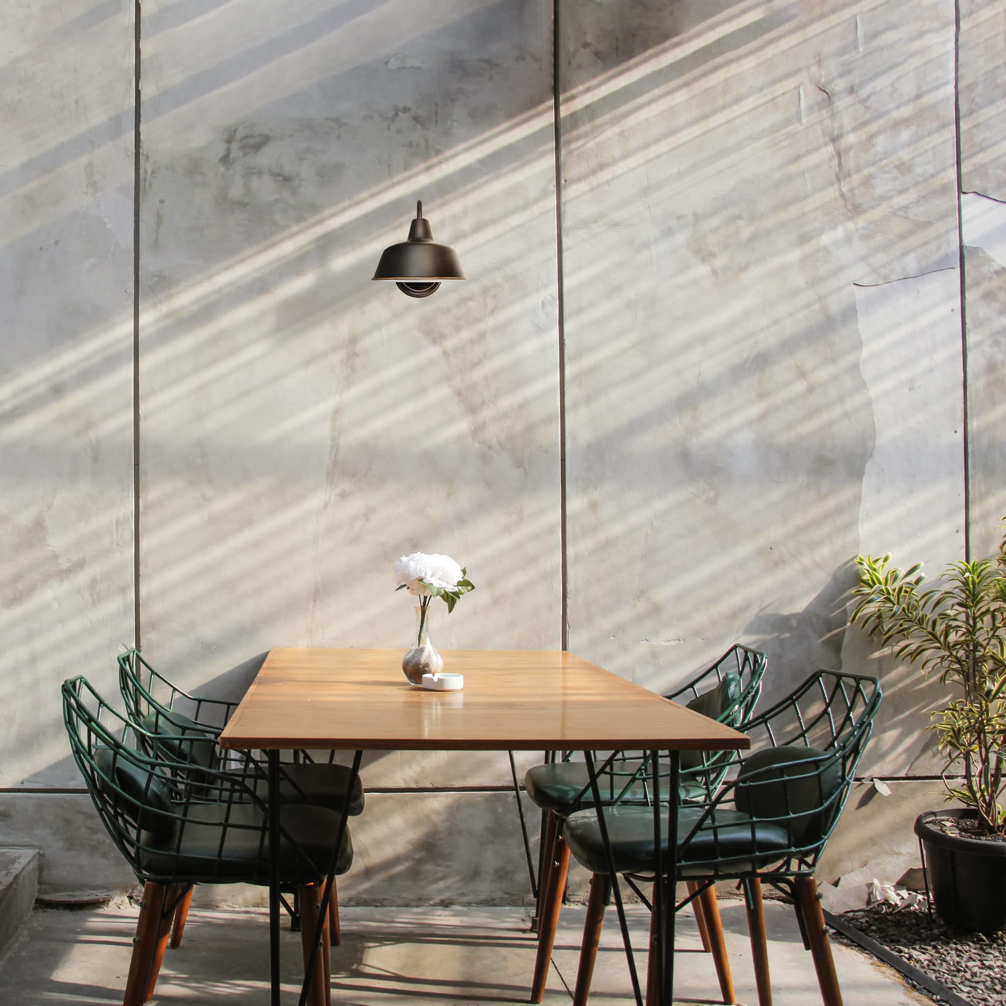 Design House Mason Farmhouse Gooseneck Barn Light, Outdoor Exterior Porch or Patio Wall Light Fixture, Oil Rubbed Bronze, 8 Inch Diameter, 1-Pack, 519504 - Image 6