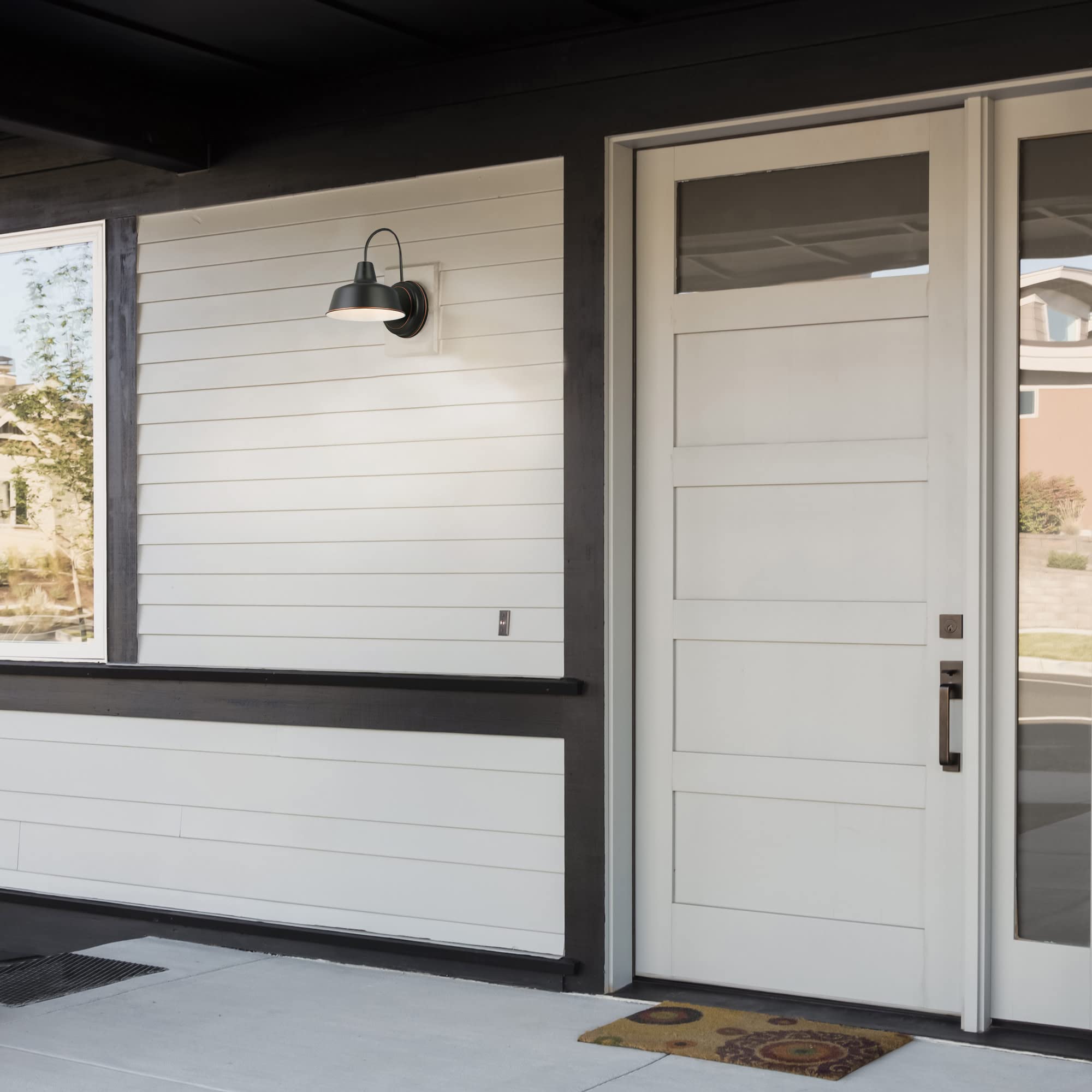 Design House Mason Farmhouse Gooseneck Barn Light, Outdoor Exterior Porch or Patio Wall Light Fixture, Oil Rubbed Bronze, 8 Inch Diameter, 1-Pack, 519504 - Image 8