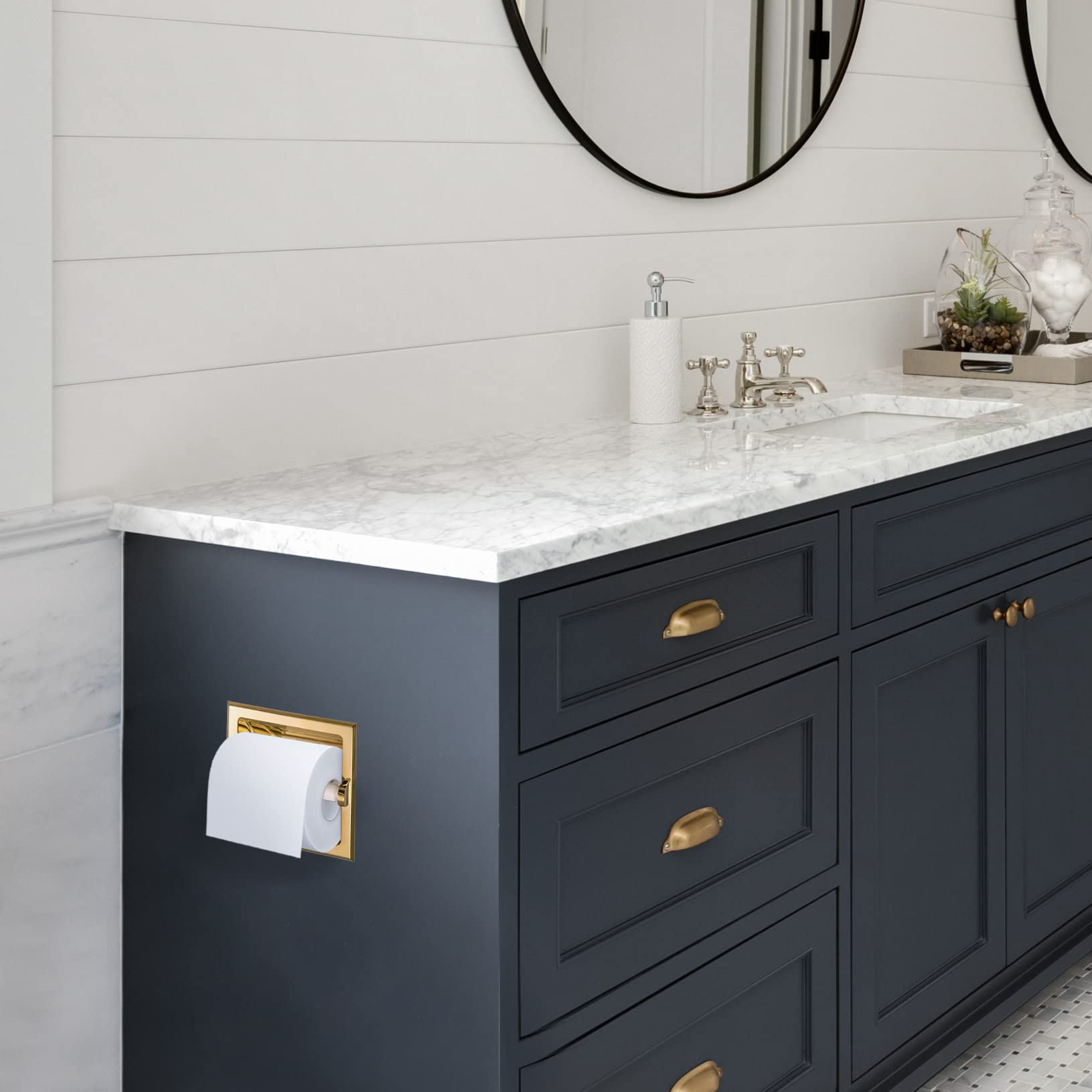 Millbridge Recessed Toilet Paper Holder in Polished Brass - Image 4